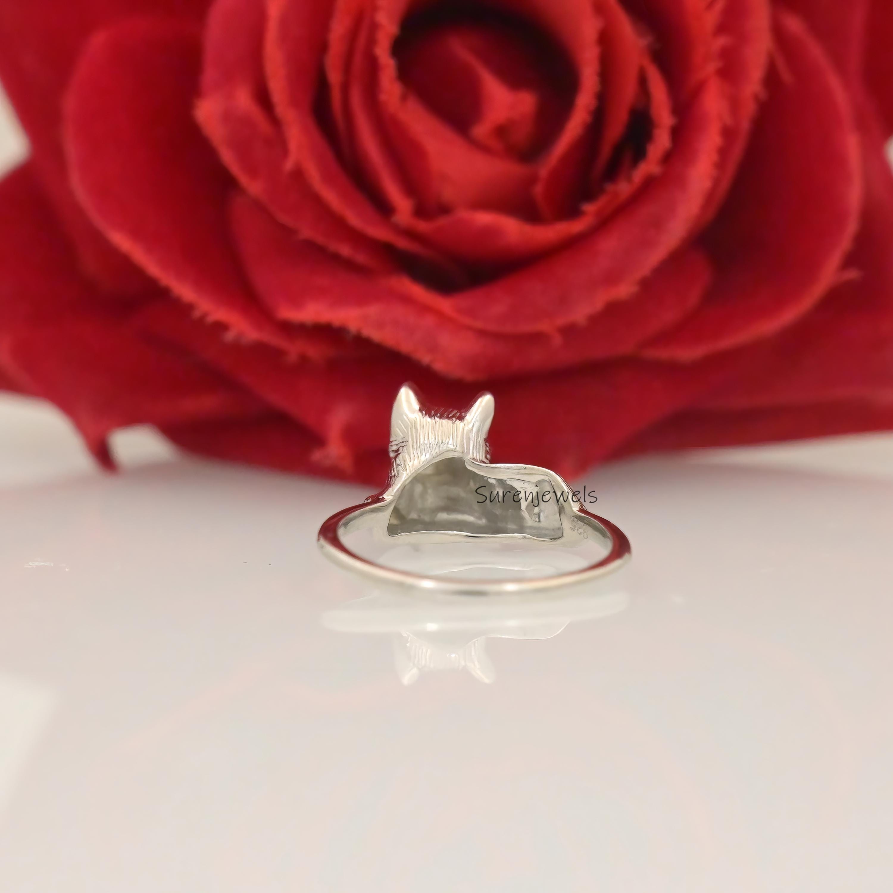 Solid 14k Gold Cat Ring: Handmade Animal Jewelry - View 6 - Suren Jewels | SKU: SJR2912-SLYG-US-7,SJR2920-SLYG-US-6