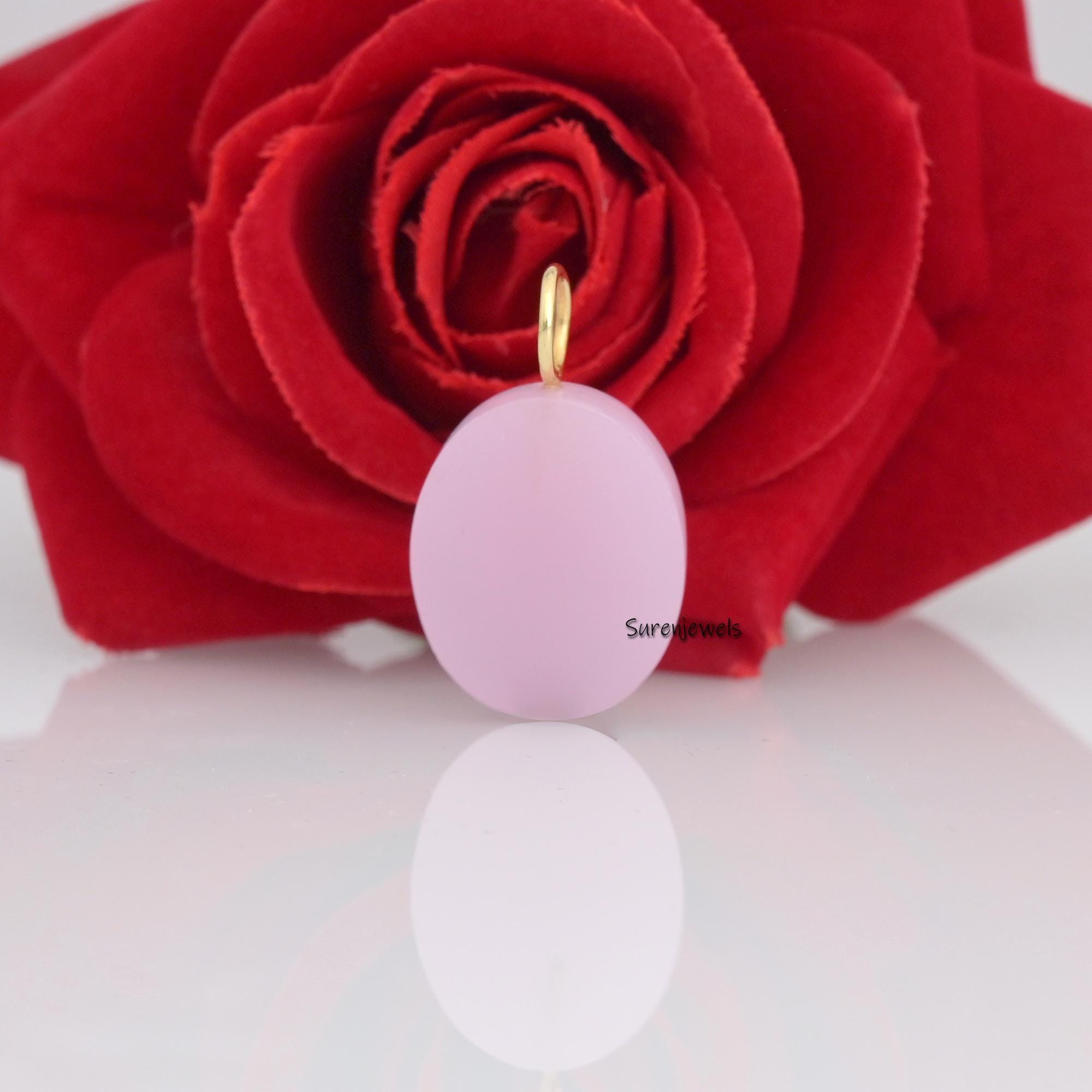 14k Gold Double Gemstone Oval Pendant: Suren Jewels - View 2 - Suren Jewels | SKU: SJP3369