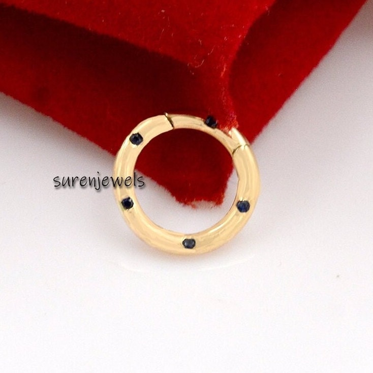 14K Gold Charm Enhancer with Pink Sapphire - View 2 - Suren Jewels | SKU: SJP482-14KYGPSP-10M