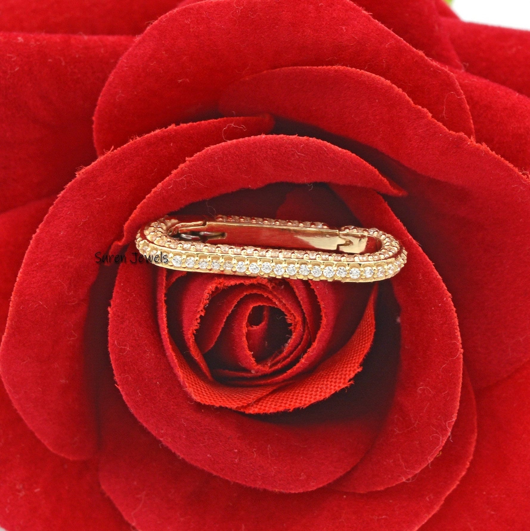 14K Yellow Gold Diamond Enhancer Clasp Lock - View 4 - Suren Jewels | SKU: SJP443-SLYGTQ