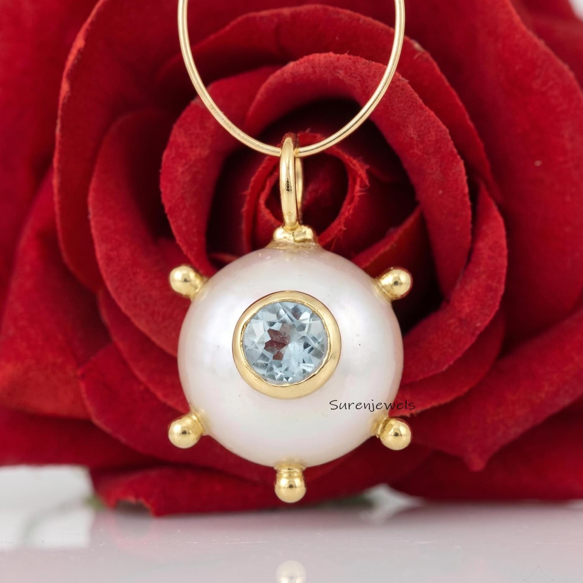 Pearl Ball Pendant, Gemstone Ball Pendant, Designer Ball Pendant, Handmade Ball Pendant, Gemstone Round Ball, Gemstone Drop P
