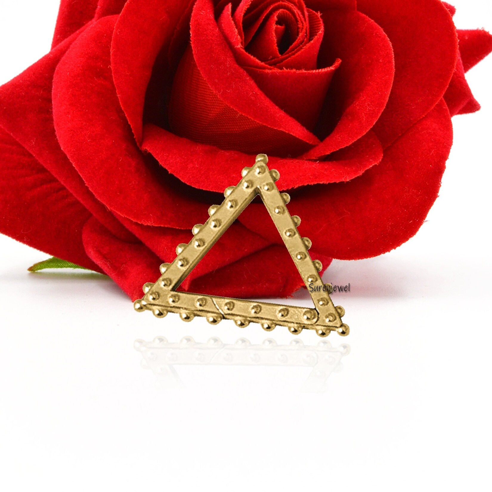 14K Gold Triangle Charm Enhancer Holder - Multi Link - View 4 - Suren Jewels | SKU: SJP1272-SLNS-12 MM