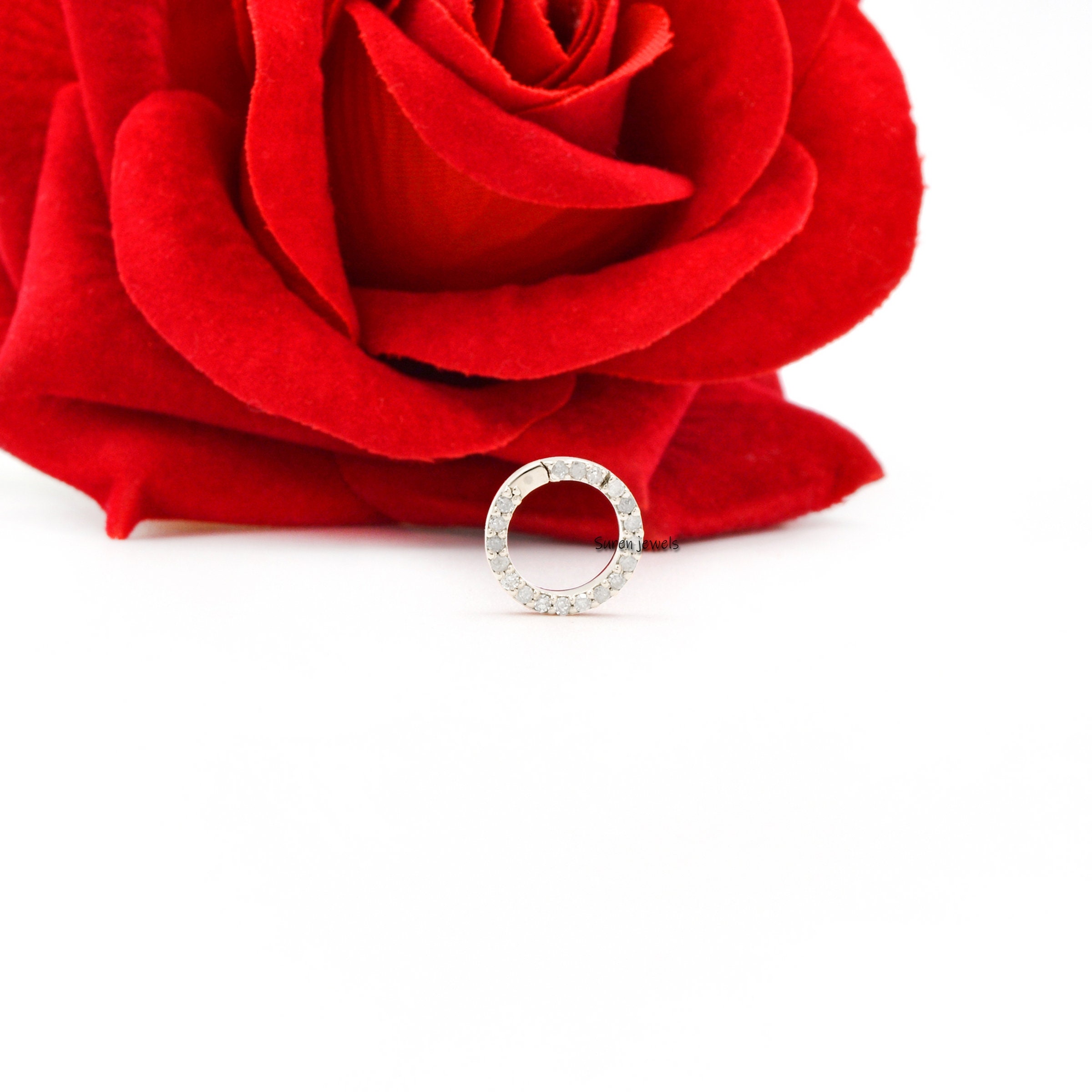 14K Yellow Gold Enhancer Clasp: Ruby & Blue Sapphire Jewelry Lock - View 6 - Suren Jewels | SKU: SJP570-14KWGDI-12M