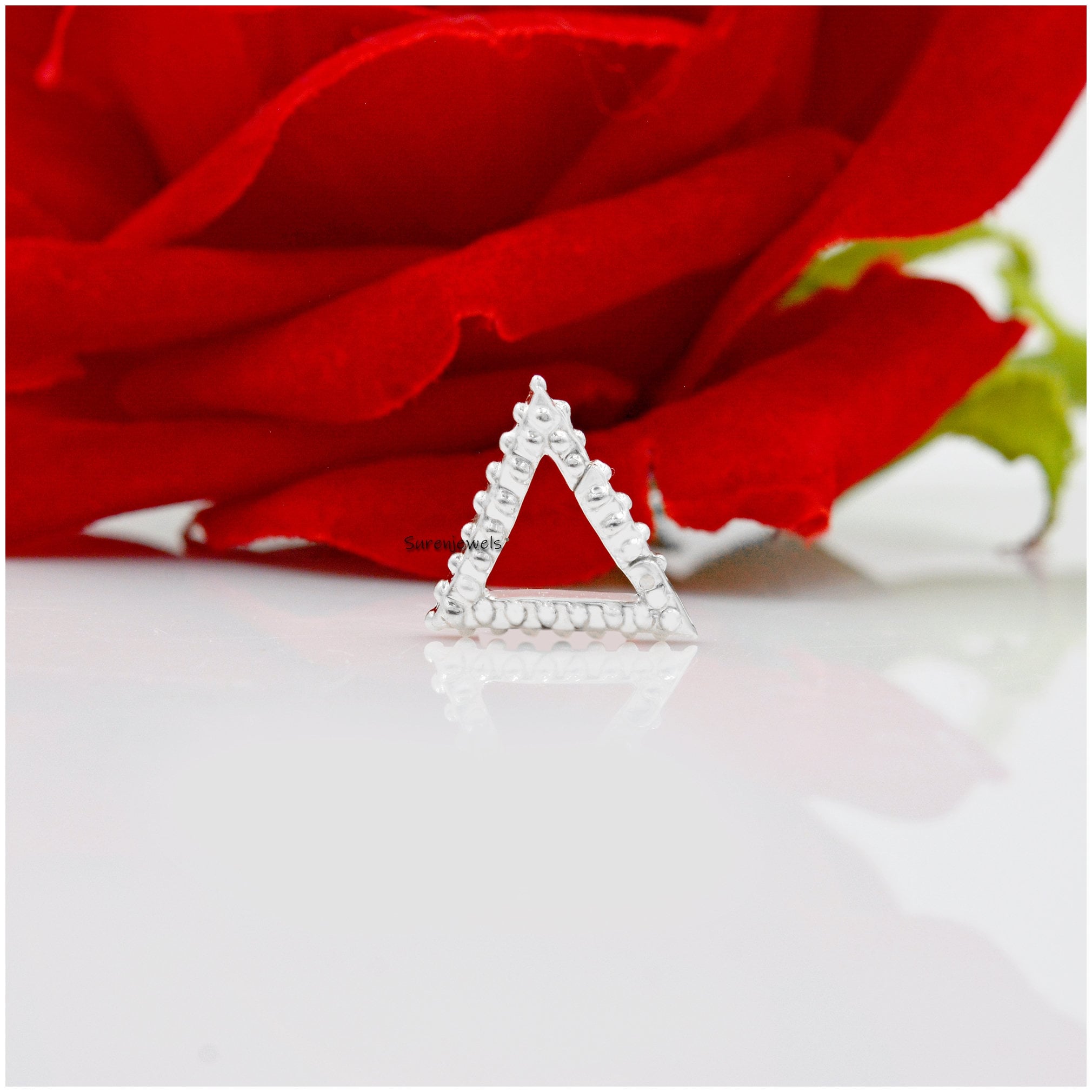 14K Gold Triangle Charm Enhancer Holder - Multi Link - View 2 - Suren Jewels | SKU: SJP1272-SLNS-12 MM