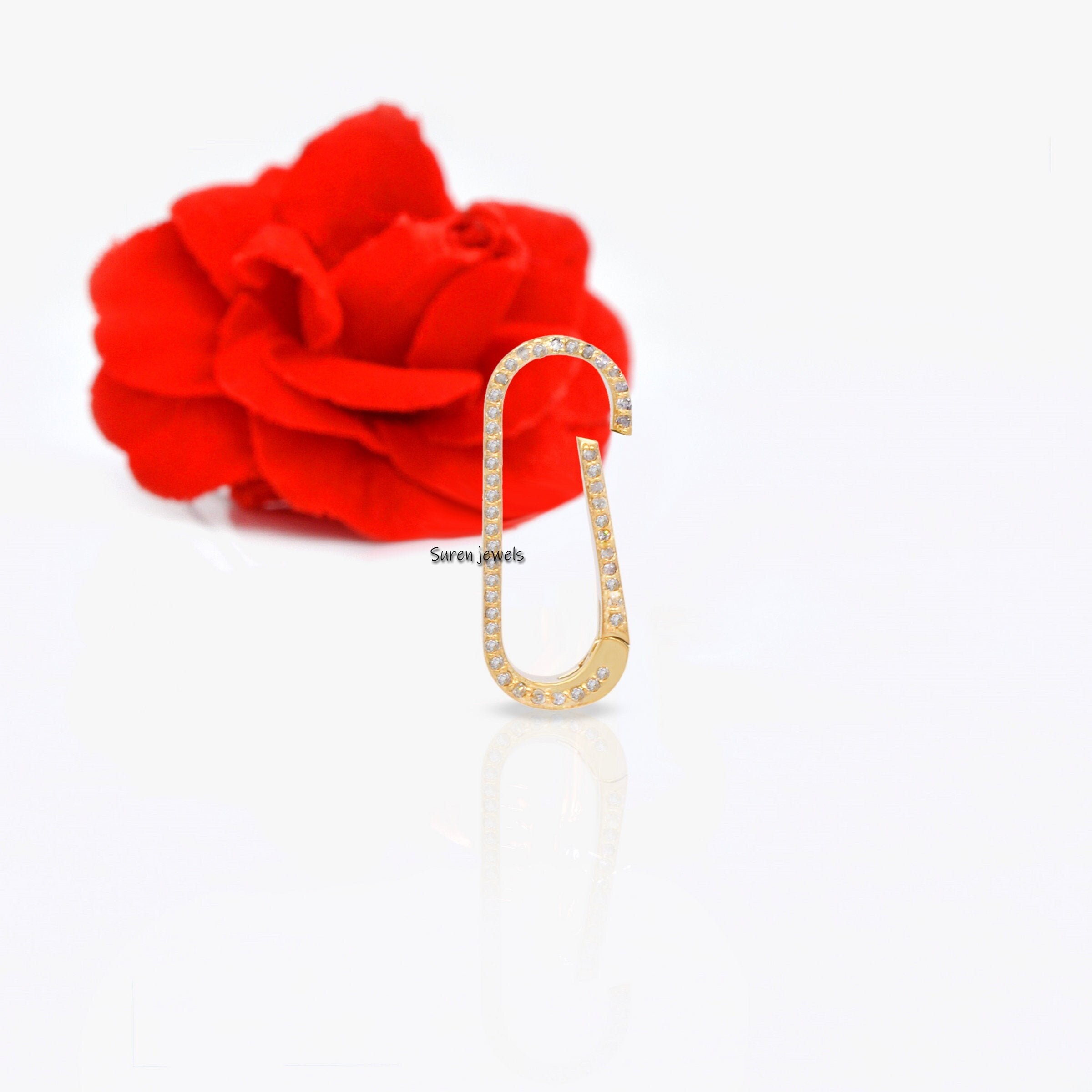 14k Gold Turquoise Charm Enhancer: Elongated Oval Bail - View 5 - Suren Jewels | SKU: SJP73-SLYGDI