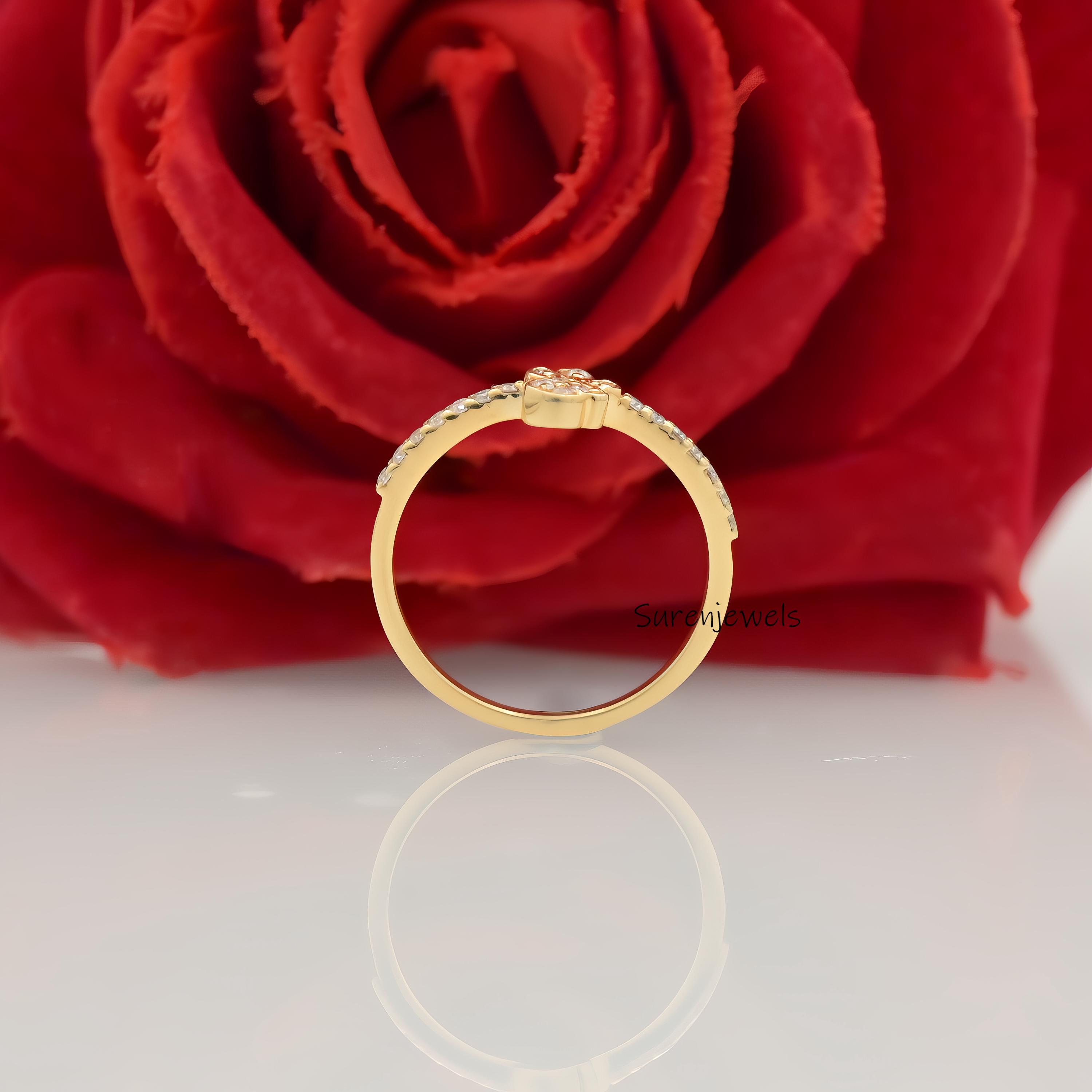 14K Gold Paw Print Ring: CZ Pet Lover Ring - View 5 - Suren Jewels | SKU: SJR2804-SLYGBSP-US-5