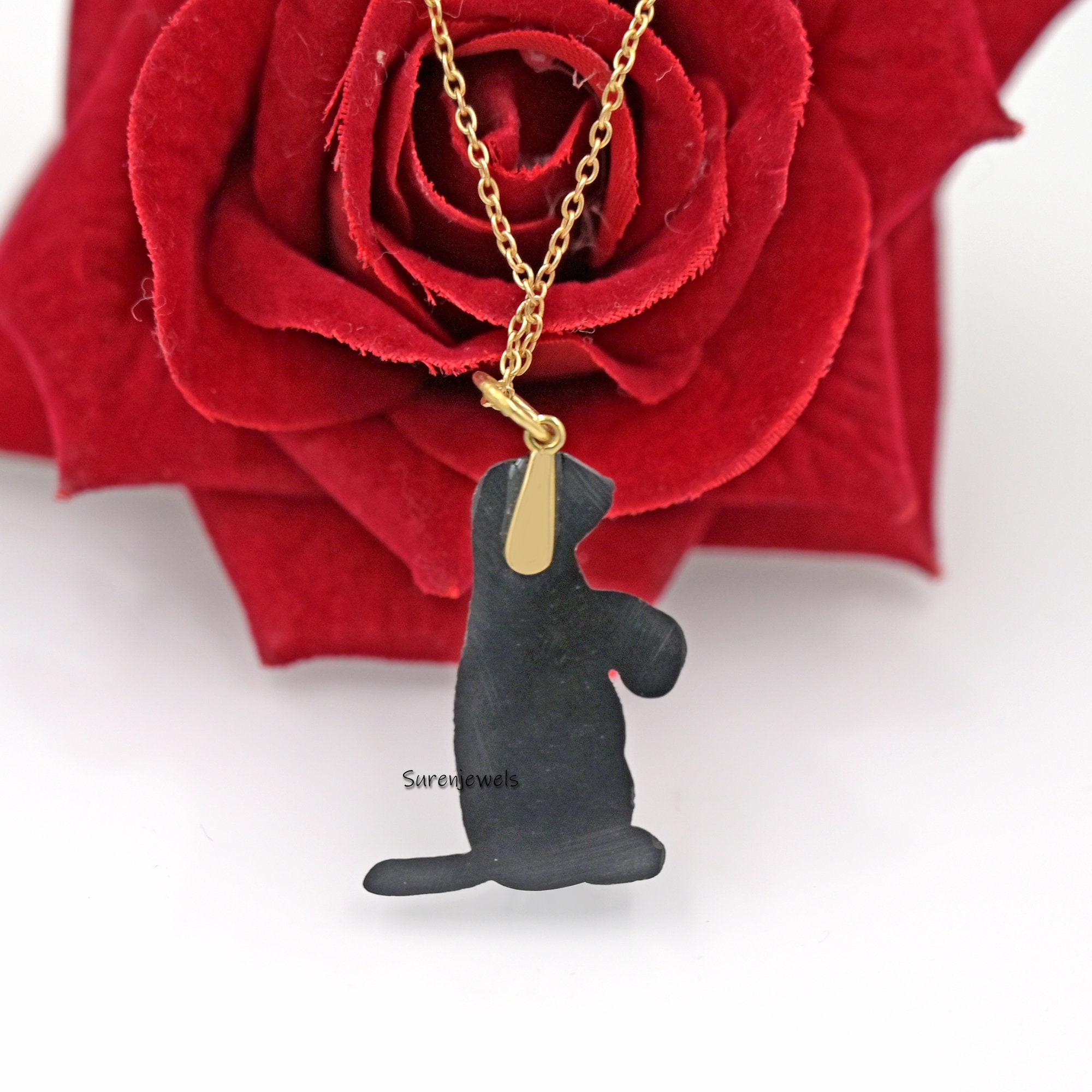 Handmade Carved Gemstone Penguin Pendant: Designer Charm - View 3 - Suren Jewels | SKU: SJP3065-SLRHLPZ-35M