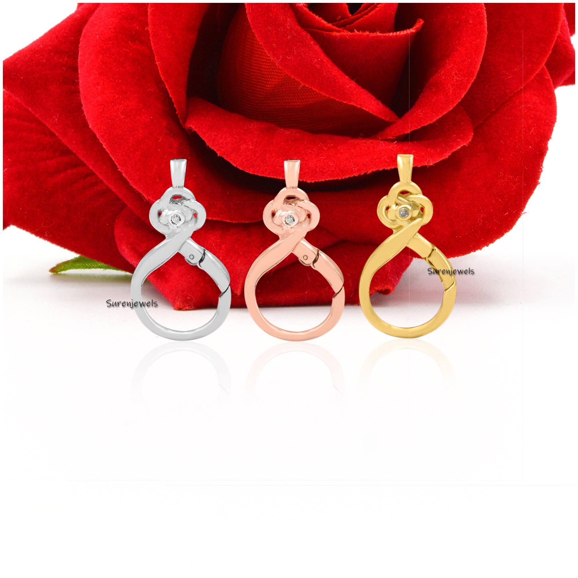 Handmade 14K Gold Diamond Charm Holder Pendant - View 5 - Suren Jewels | SKU: SJP1113-SLNSDI-25M