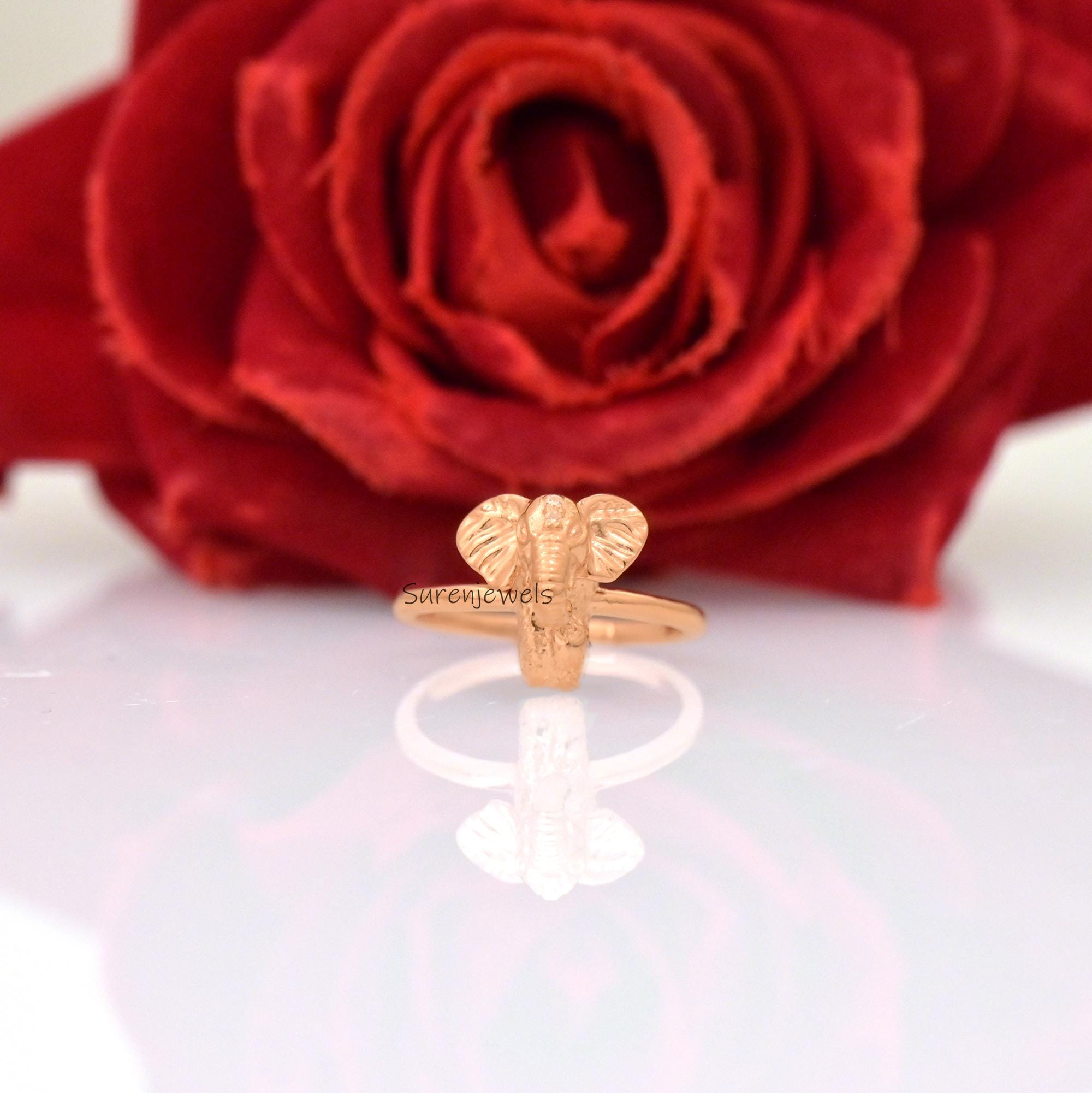 14k Gold Elephant Ring: Dainty Animal Jewelry - View 6 - Suren Jewels | SKU: SJR3230-SLNS-US-7.5,SJR2938-SLRGCZ-US-7,SJR3021-