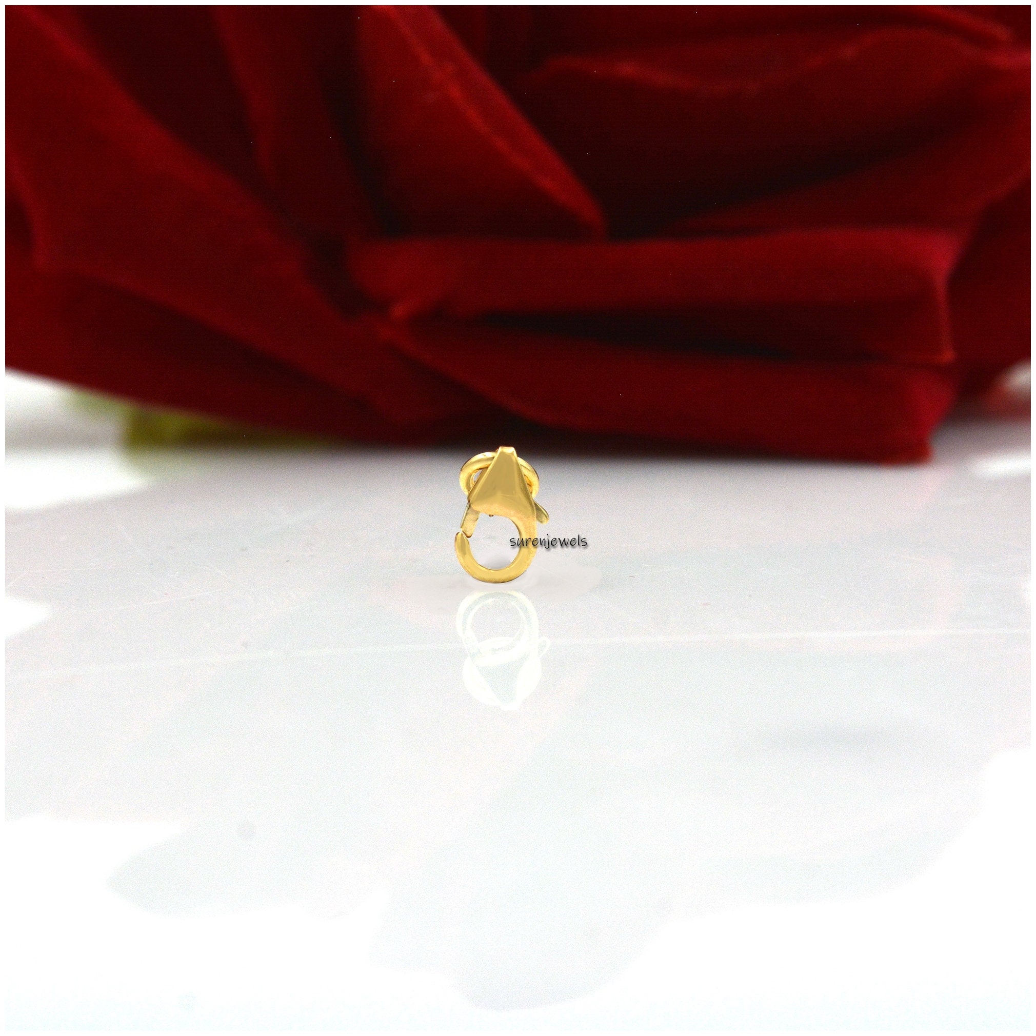 14K Gold Lobster Clasp: Solid Gold Enhancer Lock, 8mm - View 5 - Suren Jewels | SKU: SJF202-SLYG