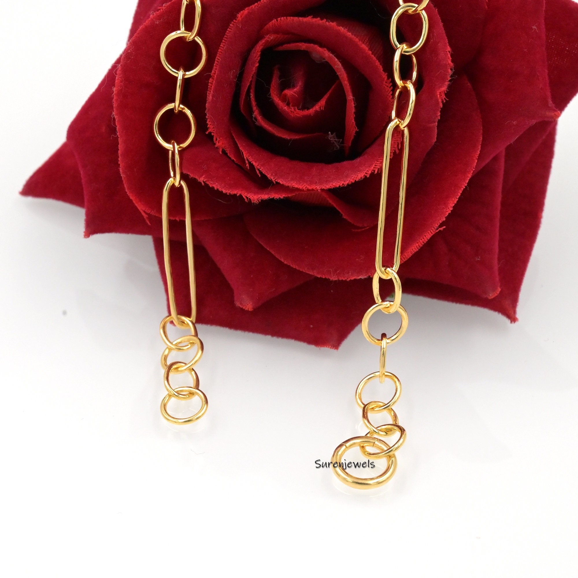 Sterling Silver Mixed Link Chain Enhancer Necklace: Handmade Charm Holder - View 2 - Suren Jewels | SKU: g38