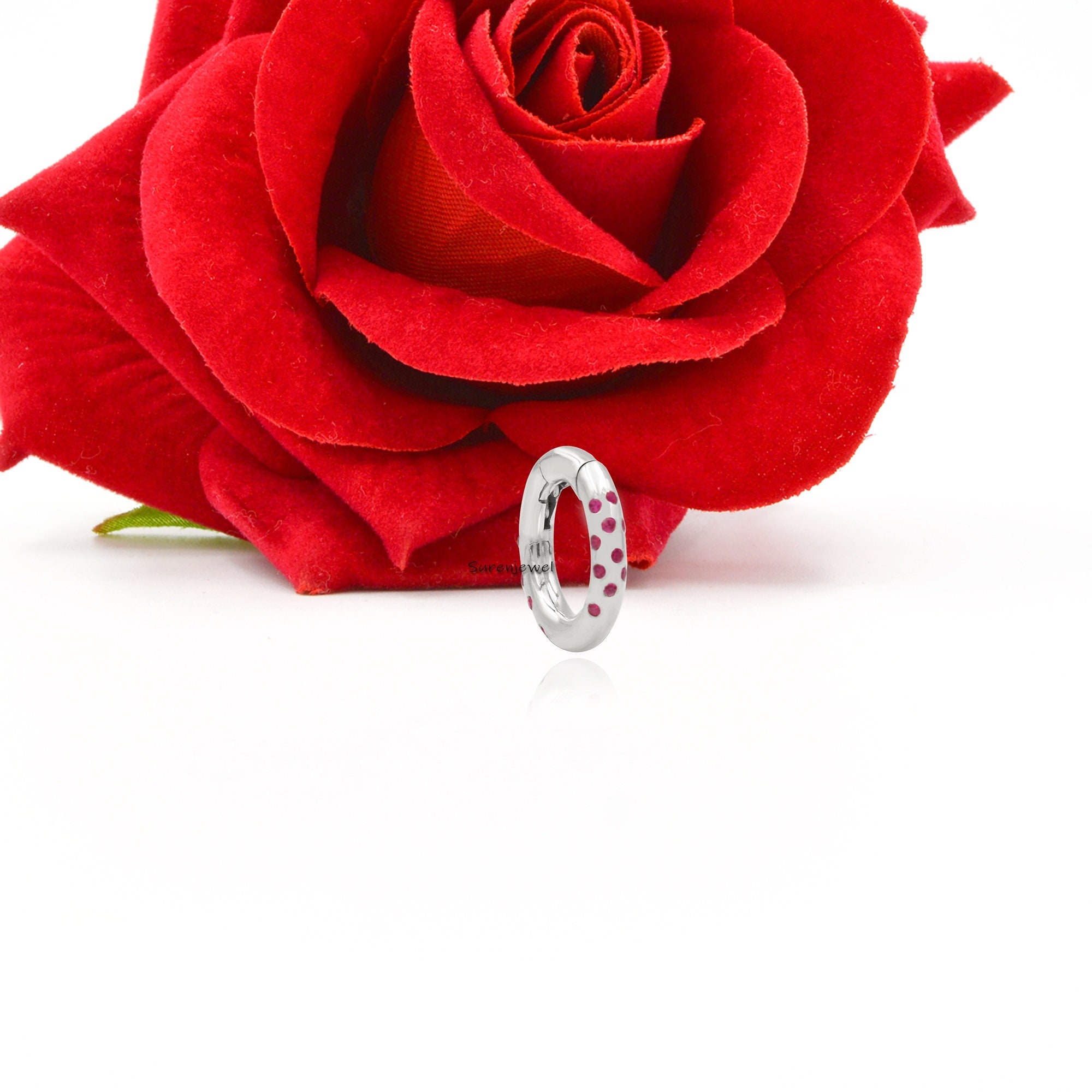 14k Gold Diamond Charm Lock: Small Pendant Holder (15MM) - View 6 - Suren Jewels | SKU: SJP973-SLYGDI-15M