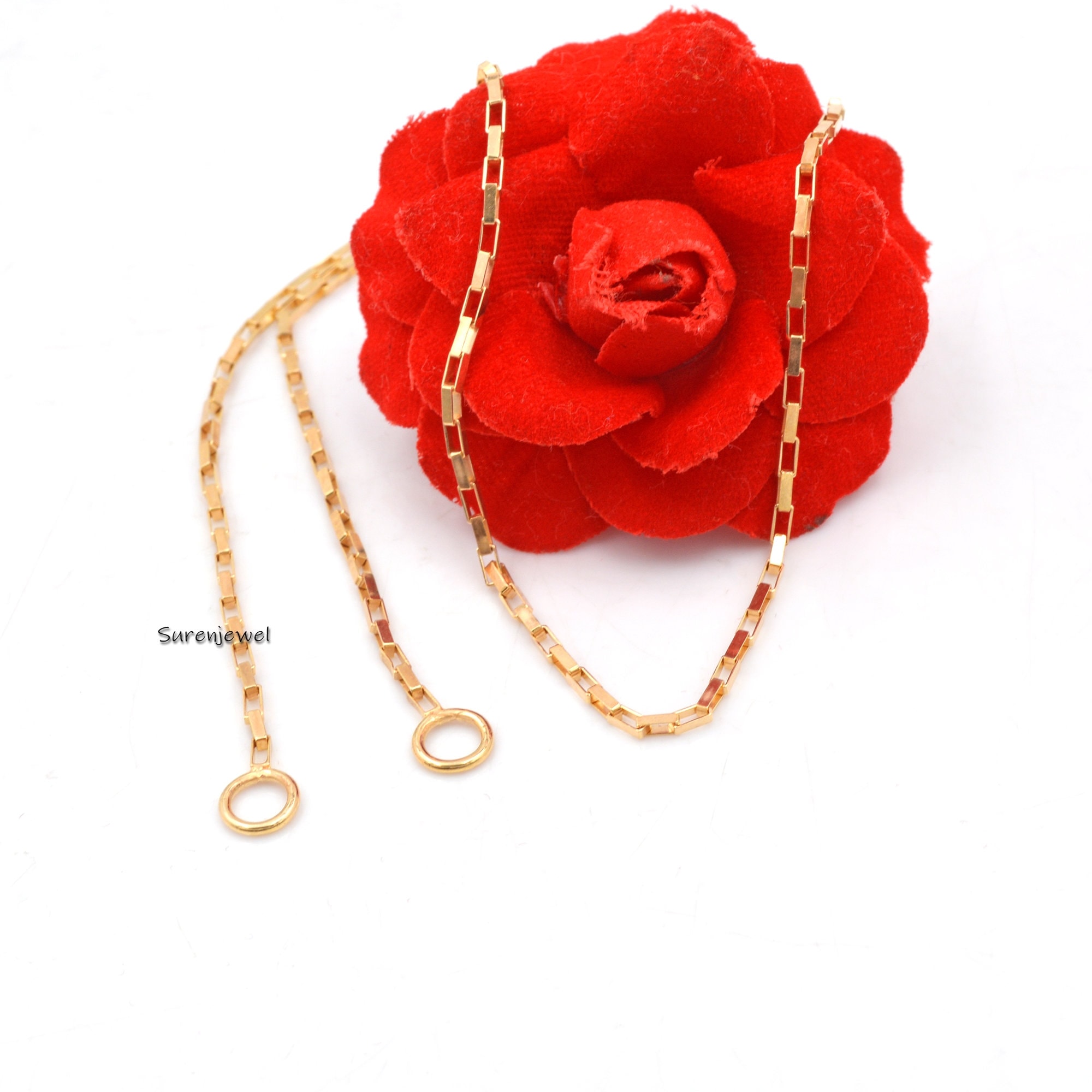 925 Silver Carabiner Box Chain Necklace: Square Link Padlock - Suren Jewels | SKU: G25-SLNS-28I