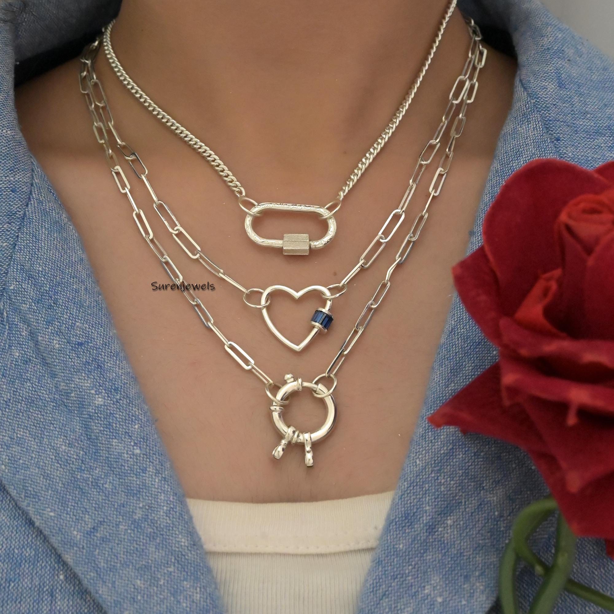 14k Gold Spring Ring Clasp: Charm Pendant Necklace Connector - View 2 - Suren Jewels | SKU: SJF137-SLNS-12M
