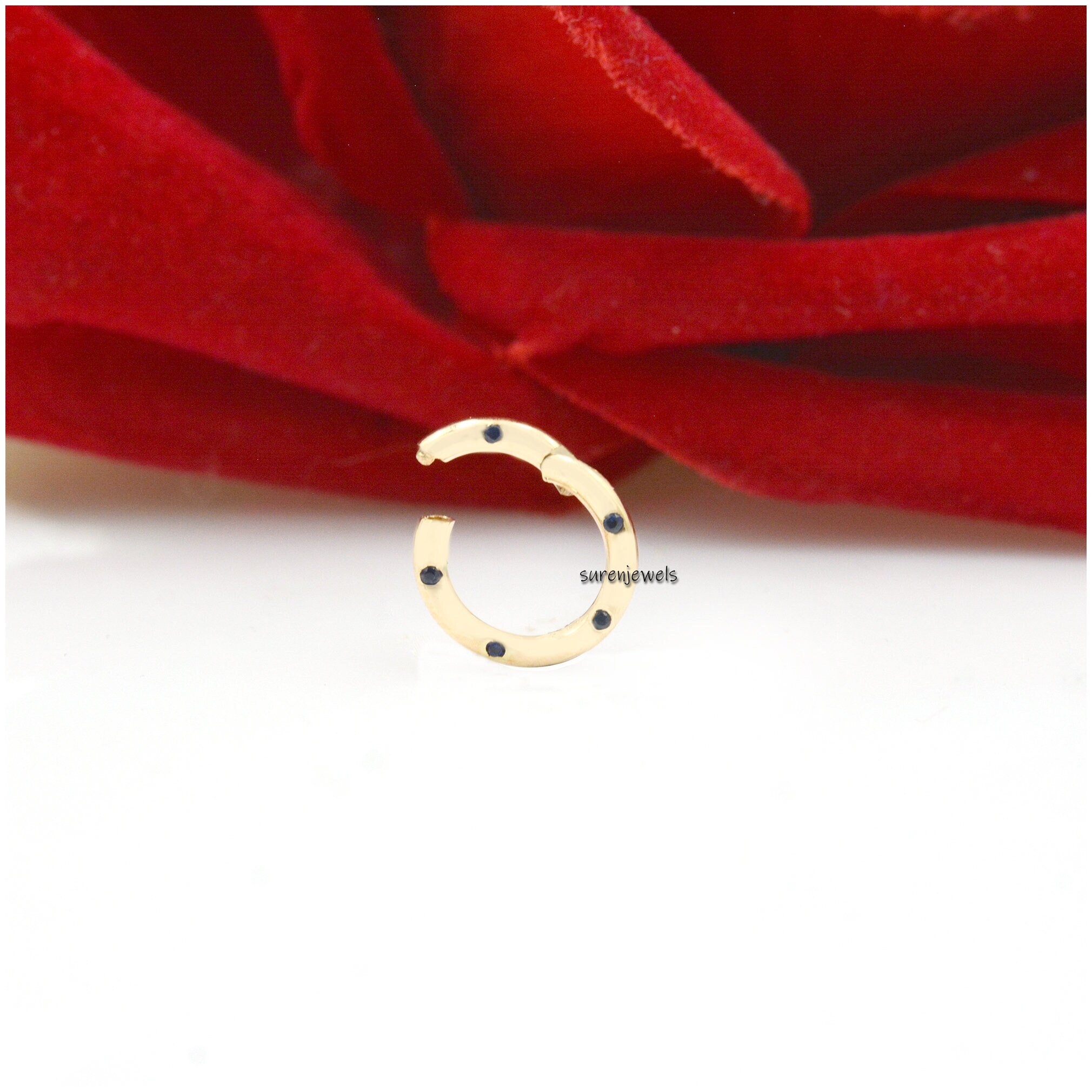 14K Gold Charm Enhancer with Pink Sapphire - View 3 - Suren Jewels | SKU: SJP482-14KYGPSP-10M