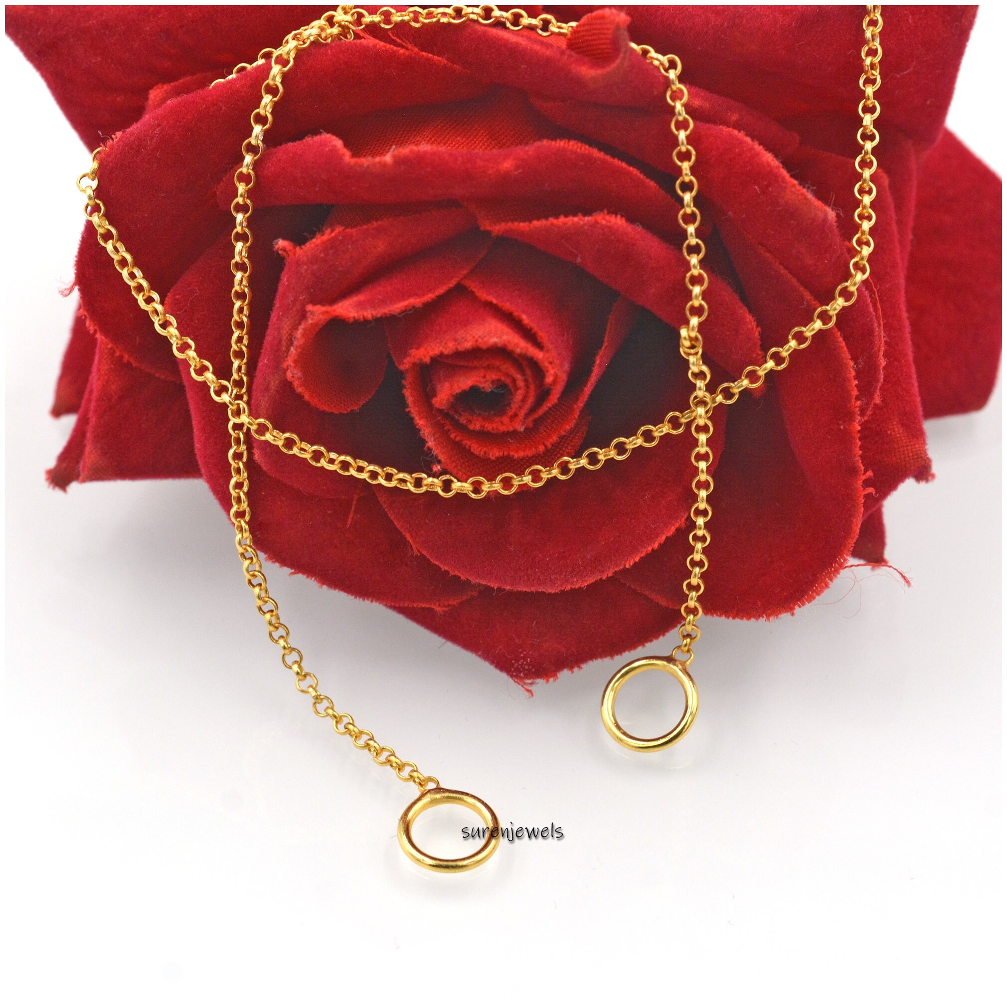 Oxidized Sterling Silver Carabiner Necklace: Handmade Curb Chain - View 5 - Suren Jewels | SKU: G15