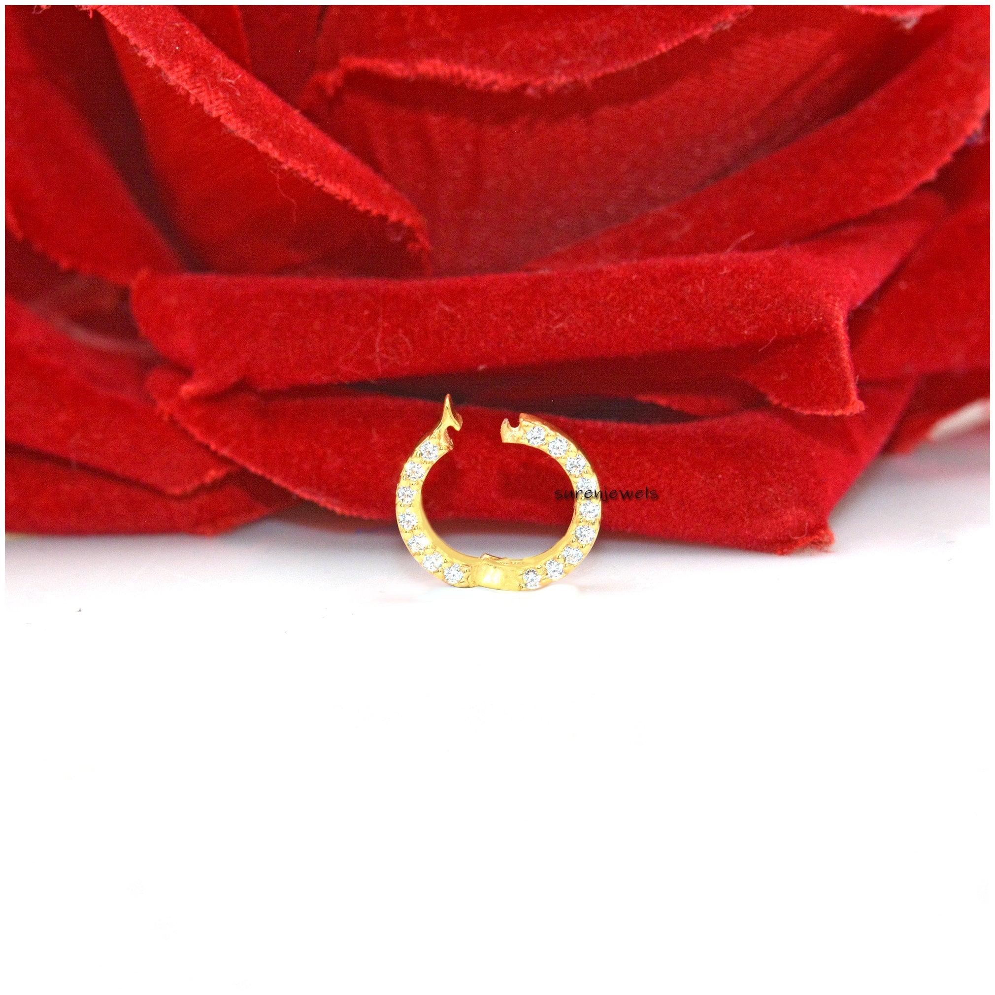 14K Gold Charm Enhancer: Round Charm Holder, 10mm - View 2 - Suren Jewels | SKU: SJP1388