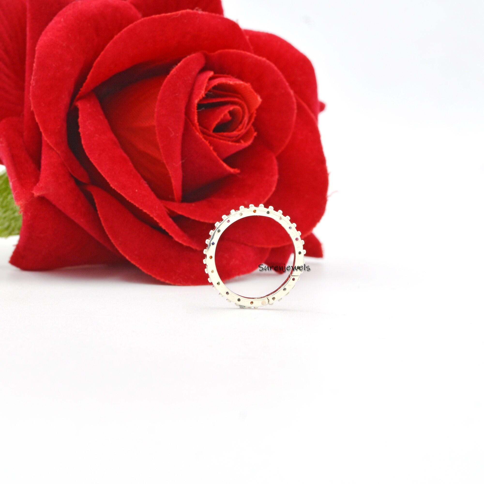 14K Gold Plated Charm Enhancer with Multi Stone - View 5 - Suren Jewels | SKU: SJP655-SLYGMTCS-18M