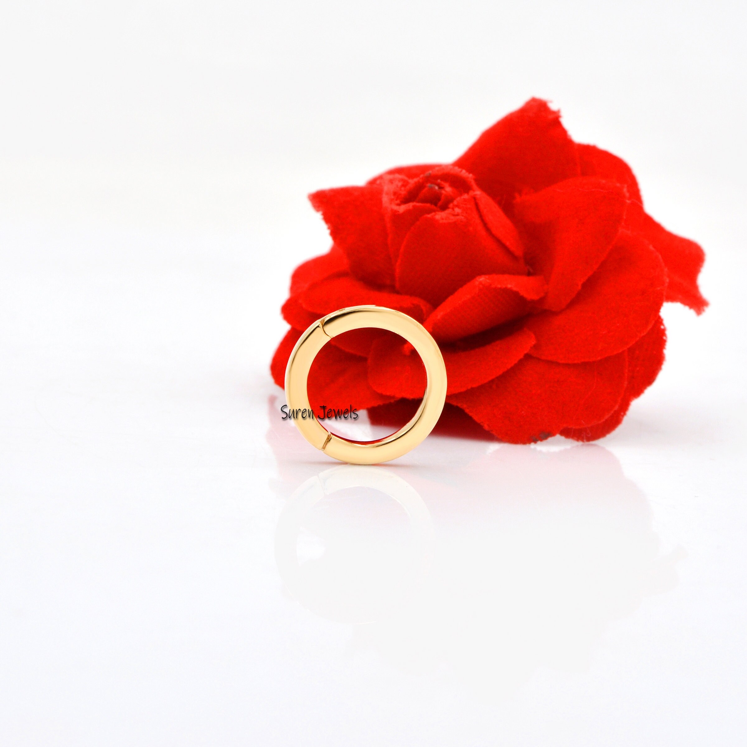 14K Gold Enamel Diamond Charm Holder - Round Enhancer - View 5 - Suren Jewels | SKU: SJP784-