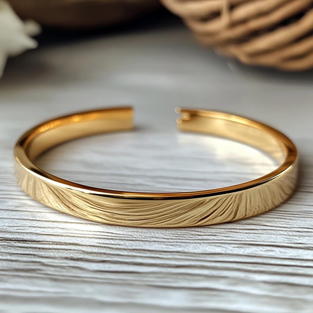 Solid 14k Gold Hinged Bangle Bracelet, Handmade - View 7 - Suren Jewels | SKU: SJB350-SLYG-7I