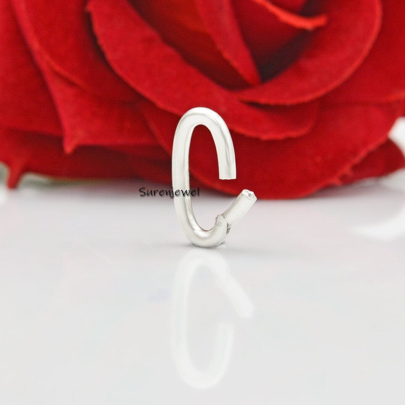 14k Gold Oval Charm Clip: High Polish Bail Connector - View 2 - Suren Jewels | SKU: SJP75-SLYG-N47-18I-925