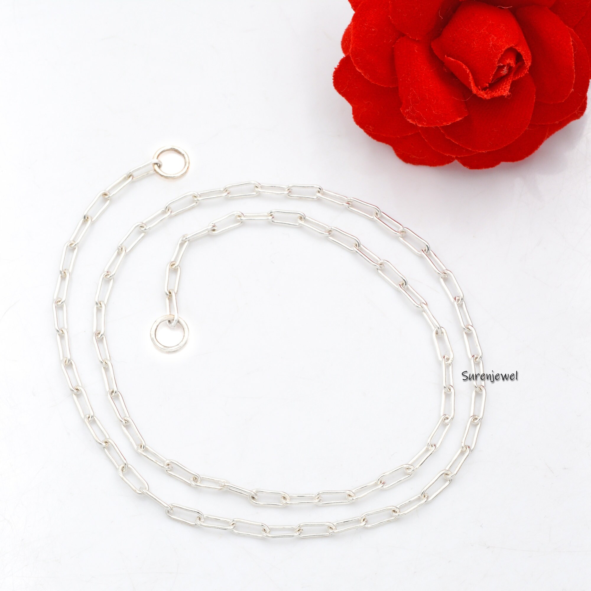 925 Sterling Silver Carabiner Lock Chain Necklace - View 3 - Suren Jewels | SKU: G6-SLNSYG-6.6M-16I
