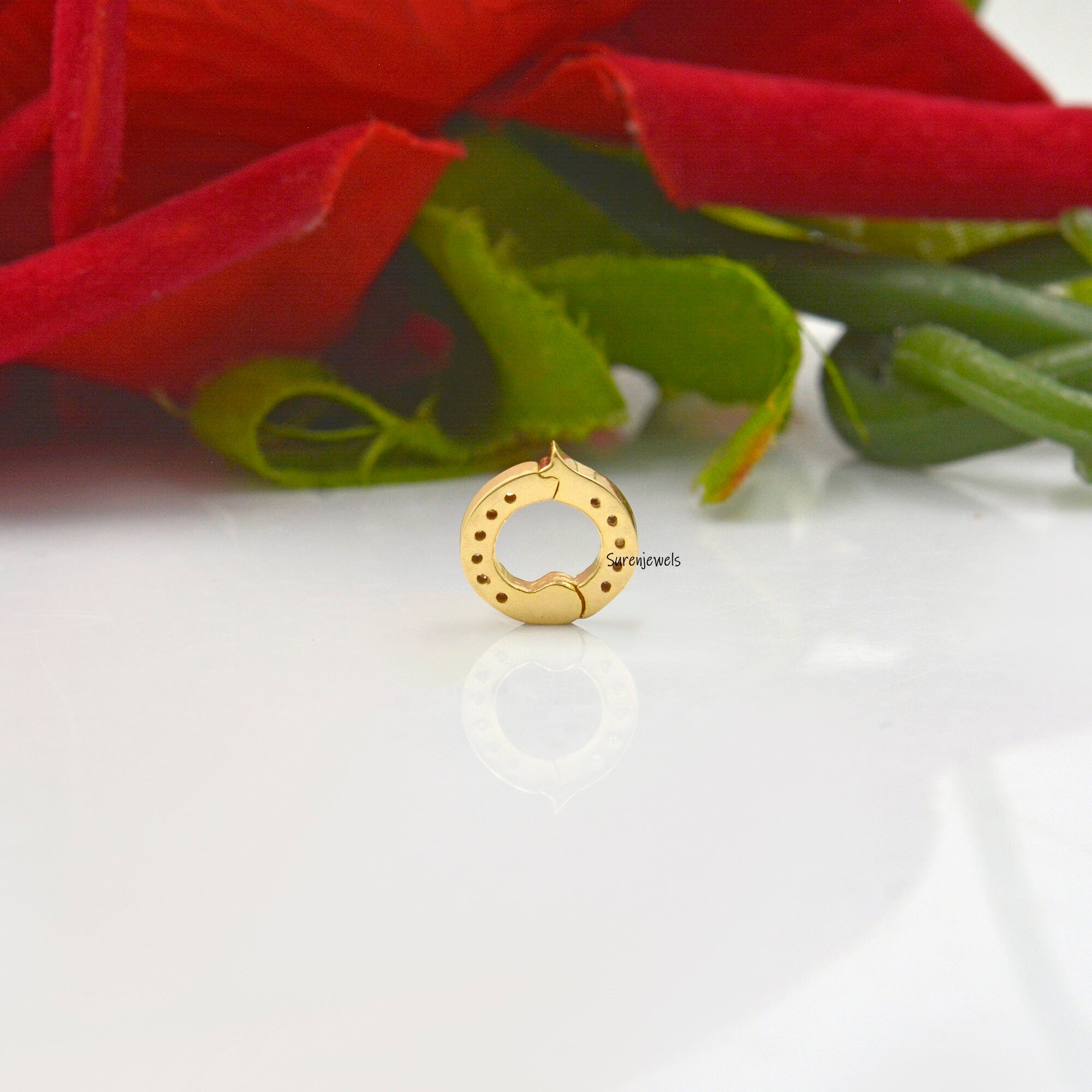 925 Silver Diamond Enhancer Lock Charm: Handmade Necklace Jewelry - View 7 - Suren Jewels | SKU: SJP943-SLYGDI