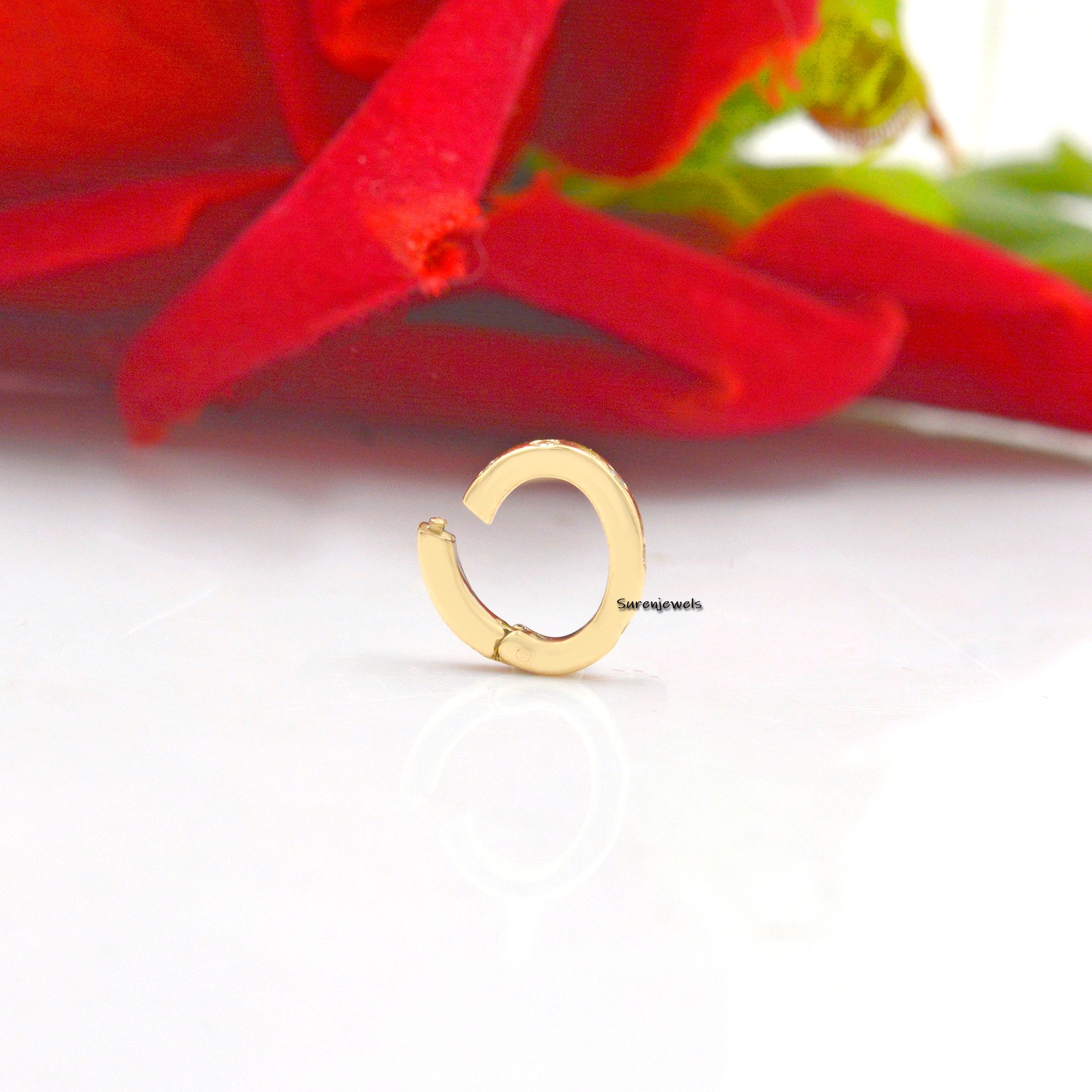 14K Gold Oval Enhancer: Openable Charm Connector (12x10 MM) - View 3 - Suren Jewels | SKU: SJP1177-SLYGDI