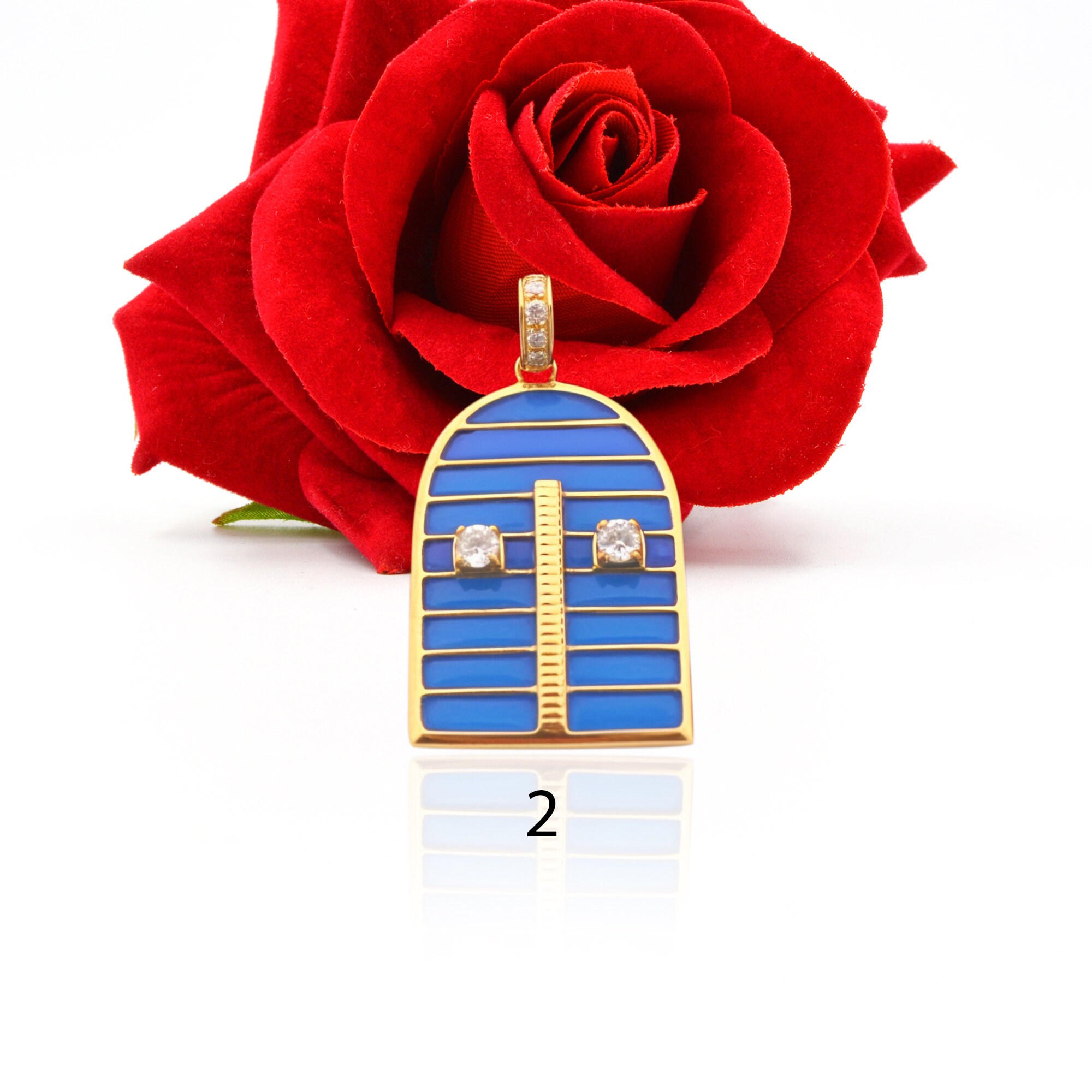 14k Gold Carved Gemstone Pendant: Handmade Vintage Designer Charm - View 4 - Suren Jewels | SKU: SJP2440-SLWGTQMN,SJP4772-SLY