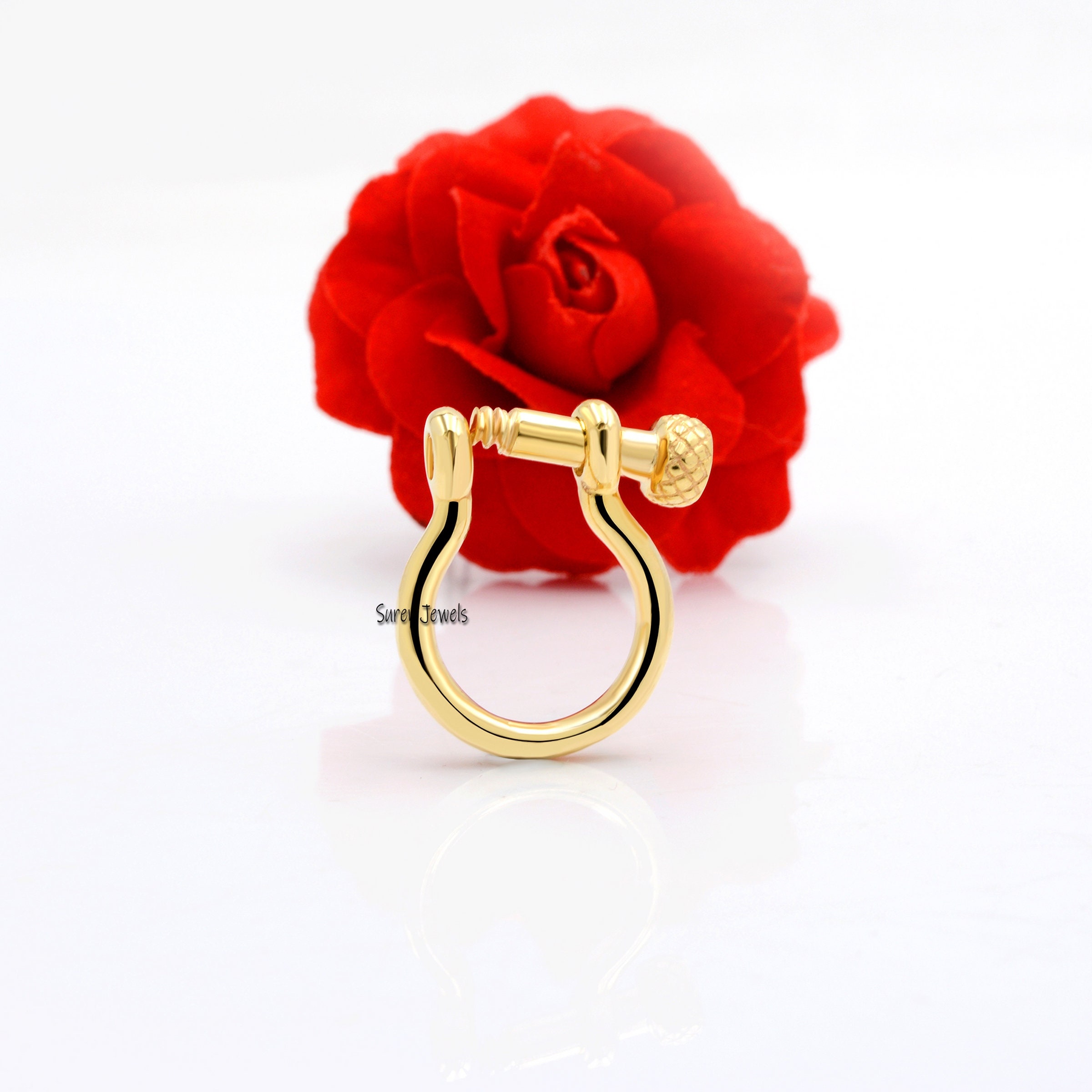 925 Silver Horseshoe Snaffle Bit Necklace: Shackle Clasp - View 4 - Suren Jewels | SKU: SJP72-SLYG-N22-18I
