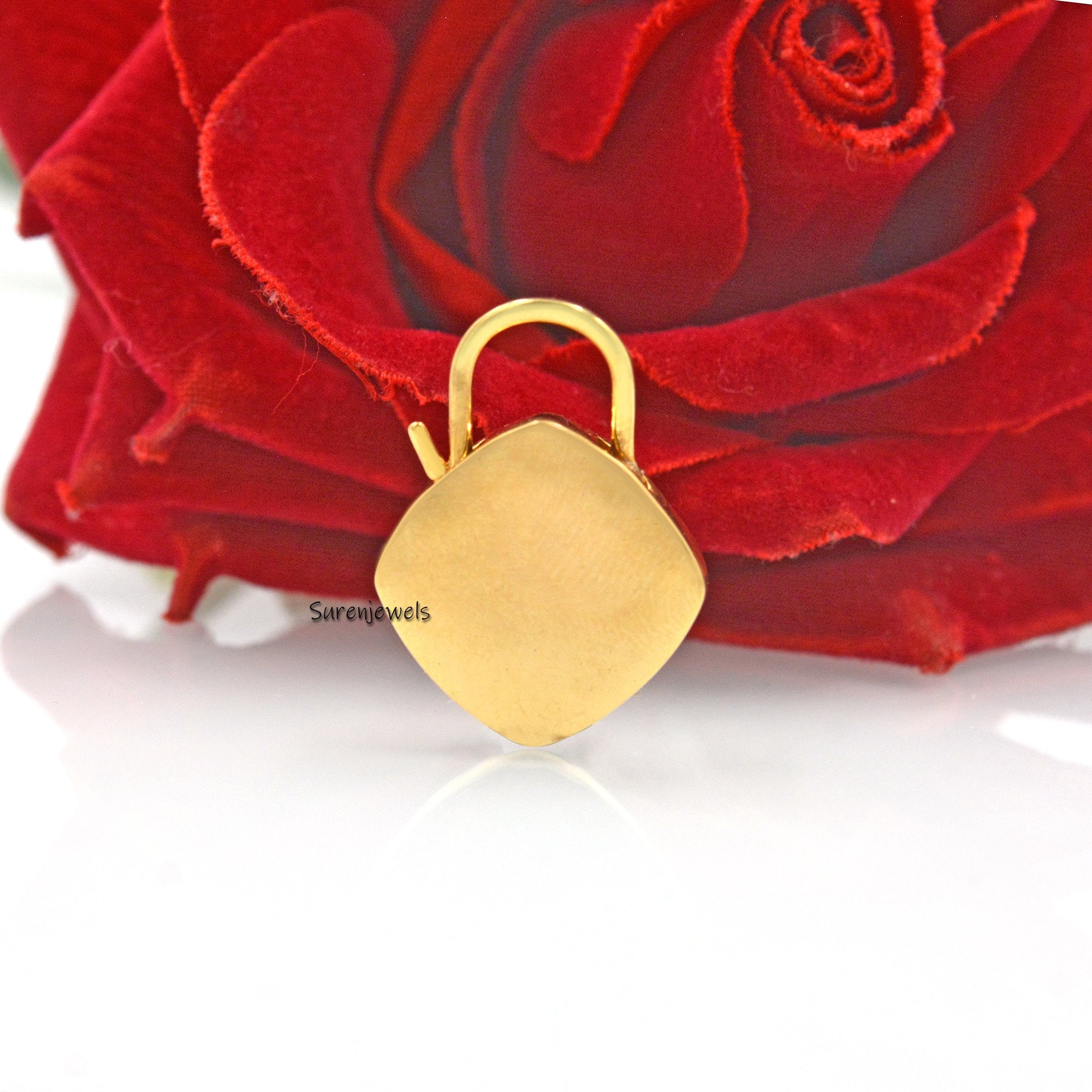 925 Silver Evil Eye Padlock: Gemstone Jewelry Pendant - View 2 - Suren Jewels | SKU: SJP1523