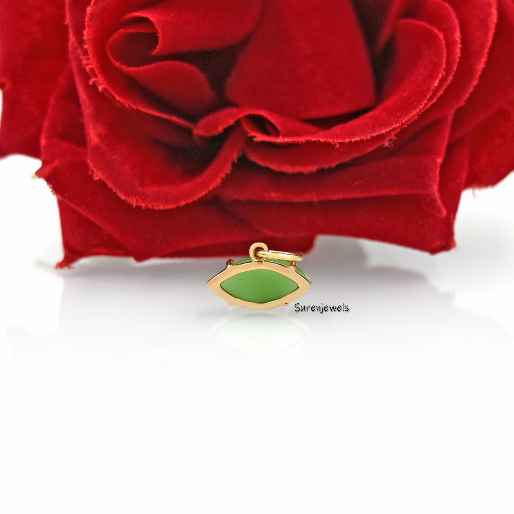 Hand Carved 14k Gold Gemstone Evil Eye Pendant, Carving Jewelry - View 5 - Suren Jewels | SKU: SJP1156