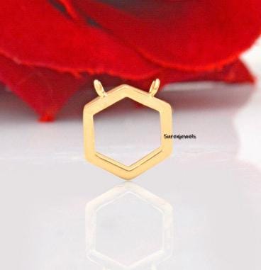 14k Gold Charm Connector Holder: Necklace Chain Lock, 12mm - View 2 - Suren Jewels | SKU: SJP1139-14KYG