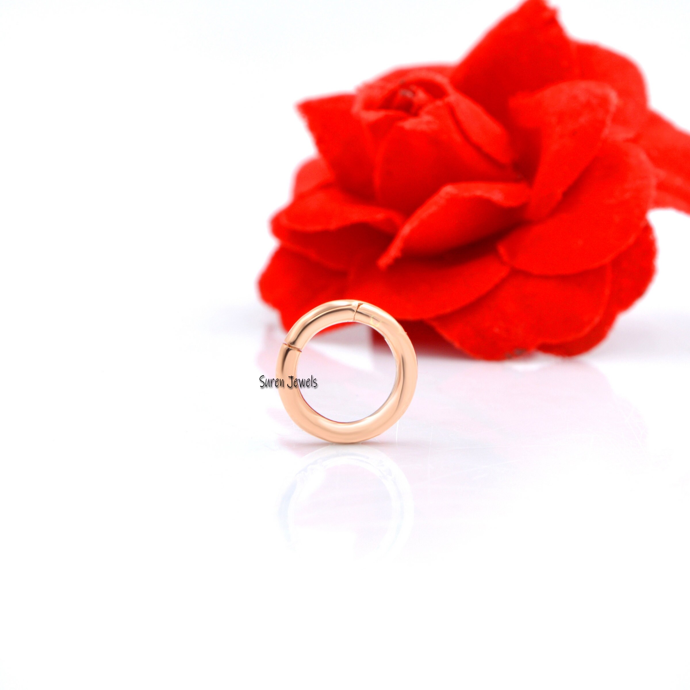 9k Gold Circle Charm Holder: Enhancer Connector (10mm) - View 3 - Suren Jewels | SKU: SJP482-9KYG-10M