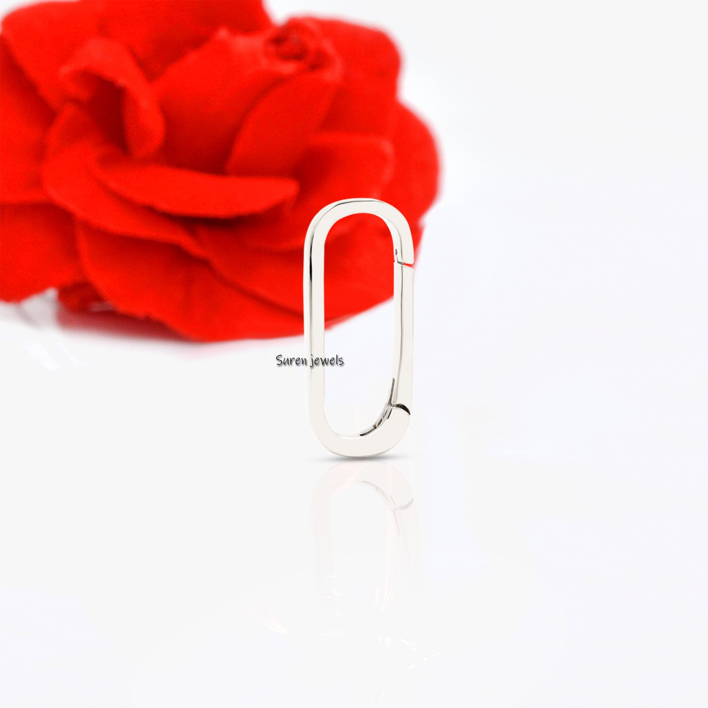 925 Silver Charm Enhancer: Elongated Link Chain Holder - View 7 - Suren Jewels | SKU: SJL73-SLYG-N47-18I