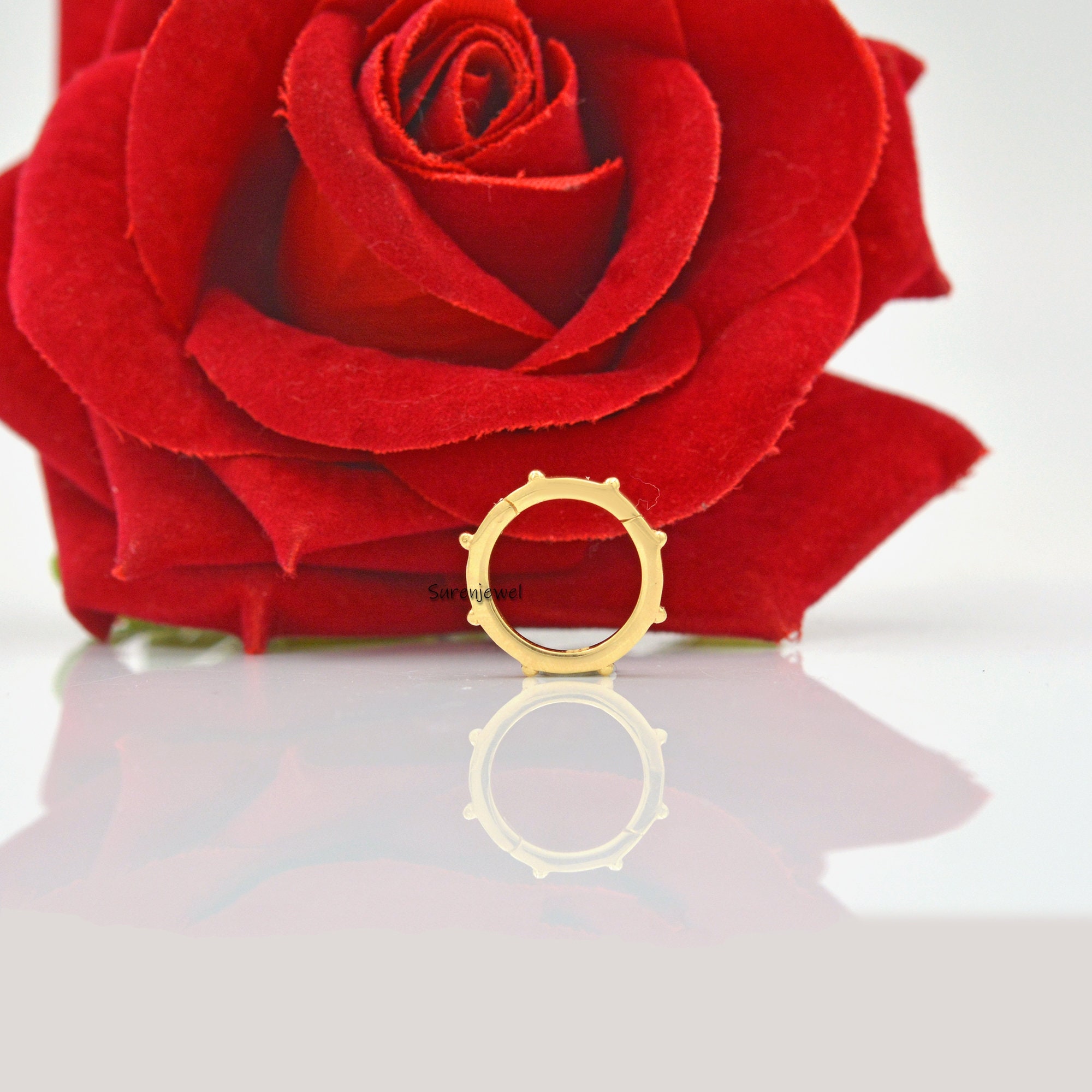 14K Gold Plated Circle Charm Enhancer: Ball Link Clasp (15MM) - View 4 - Suren Jewels | SKU: SJP448-SLYG-15MM
