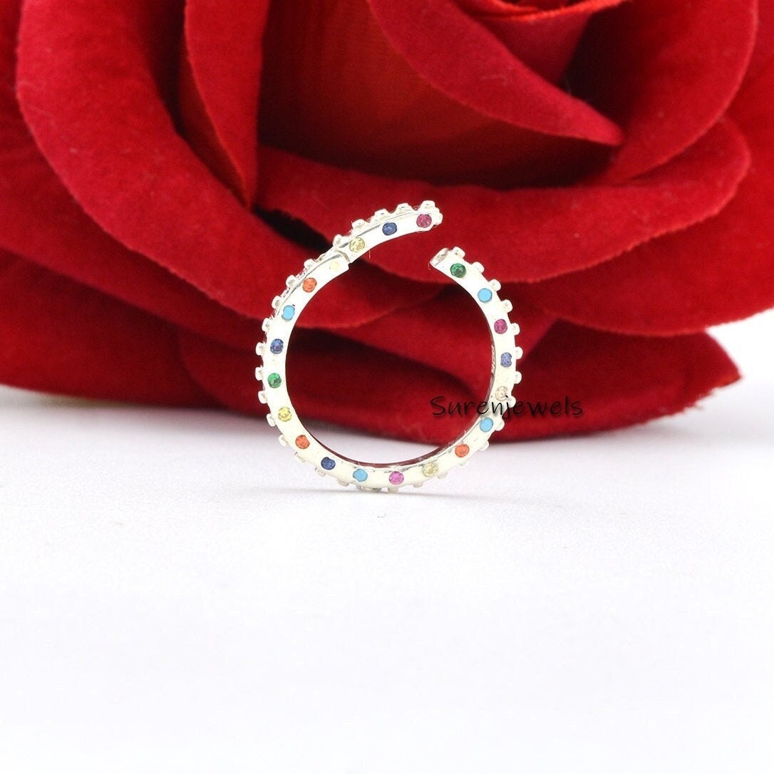 14K Gold Plated Charm Enhancer with Multi Stone - View 4 - Suren Jewels | SKU: SJP655-SLYGMTCS-18M