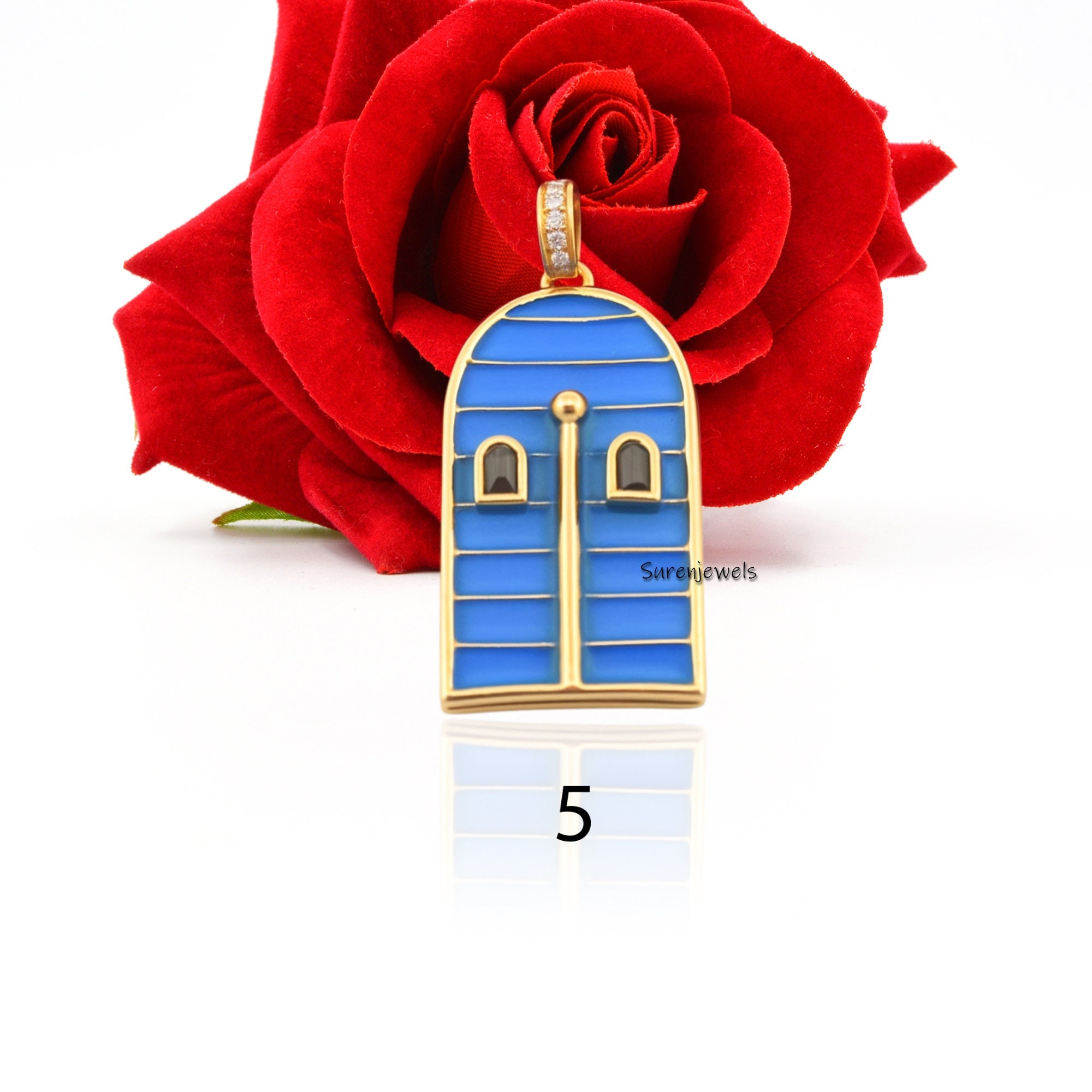 14k Gold Carved Gemstone Pendant: Handmade Vintage Designer Charm - View 7 - Suren Jewels | SKU: SJP2440-SLWGTQMN,SJP4772-SLY