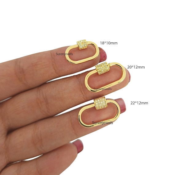 14k Gold Diamond Carabiner Lock 14k Gold Carabiner Lock 14k