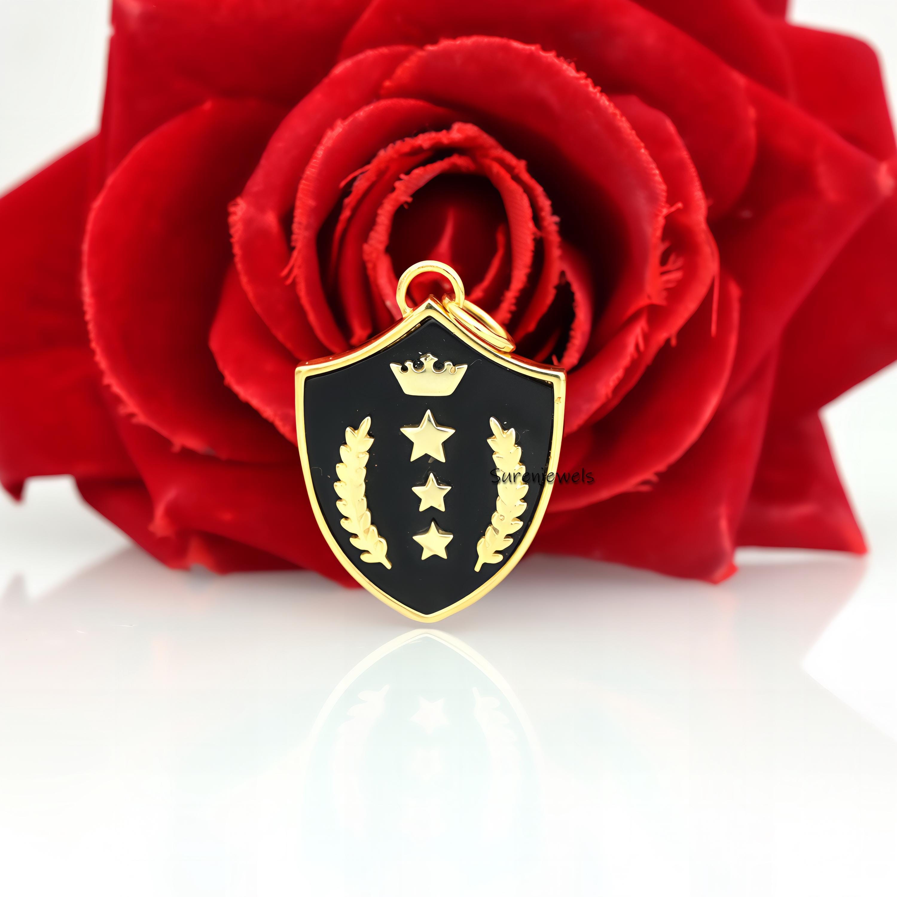925 Silver Gemstone Shield Pendant: Lapis, Turquoise, Malachite - Suren Jewels | SKU: SJP1451-SLYGLPZ