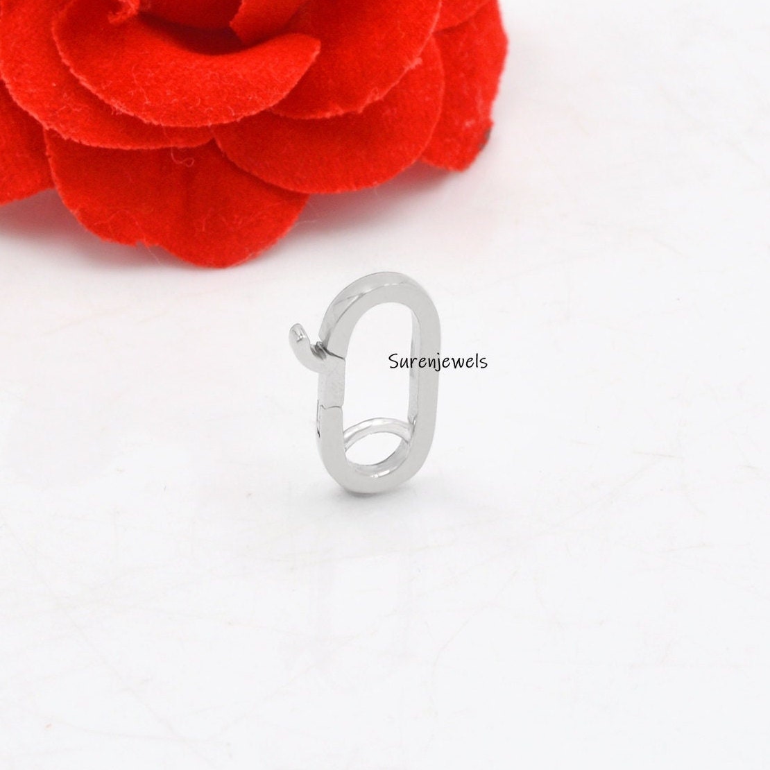 Handmade Sterling Silver Charm Hanger, Wire Charm Holder - View 3 - Suren Jewels | SKU: SJP597-SLWG