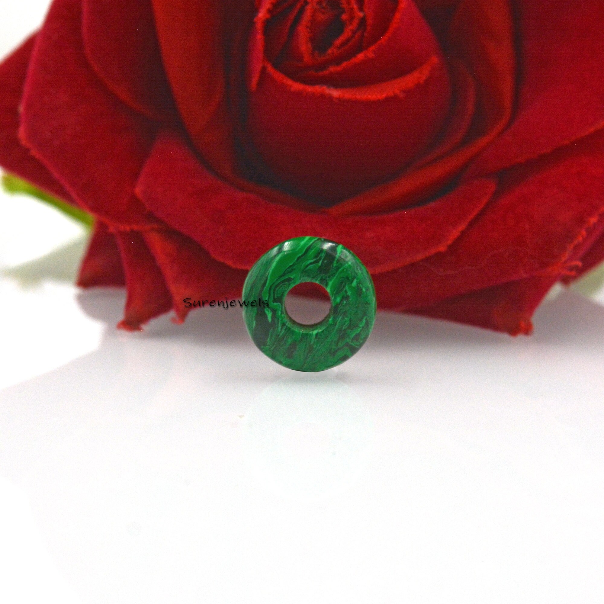 Jadeite Donut Pendant: Gemstone Circle Jewelry - View 3 - Suren Jewels | SKU: SJP1500