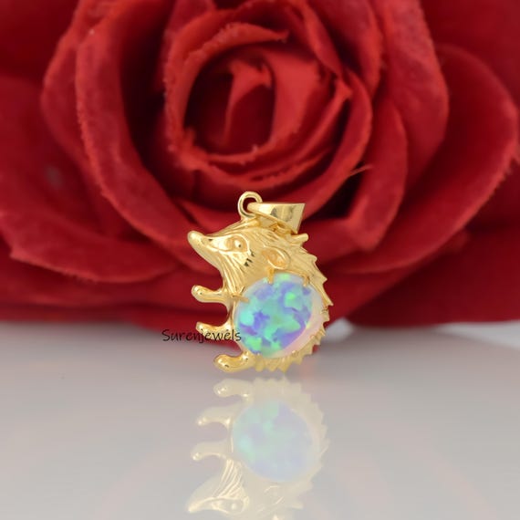 Pendentif Doré En Forme De Hérisson - 14x17 Mm - Neuf Sans Boîte