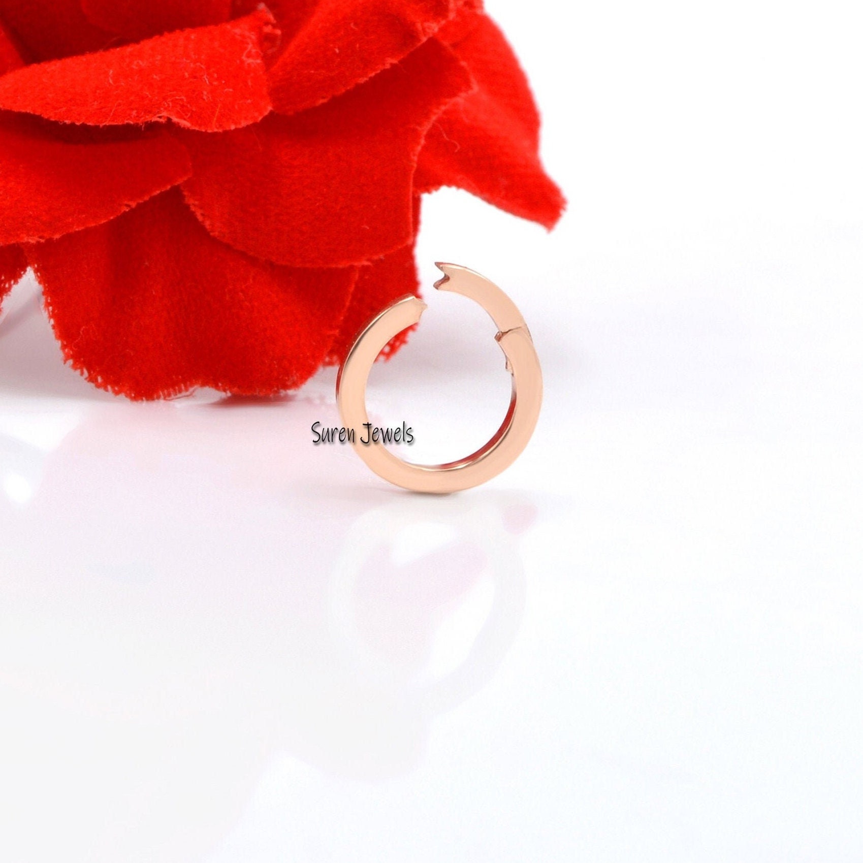 14K Gold Round Charm Holder Enhancer: Circle Charm Connector (10mm) - View 2 - Suren Jewels | SKU: SJF119-