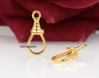 9k Gold Albert Swivel Clasp: Solid Gold Dog Clip Pendant