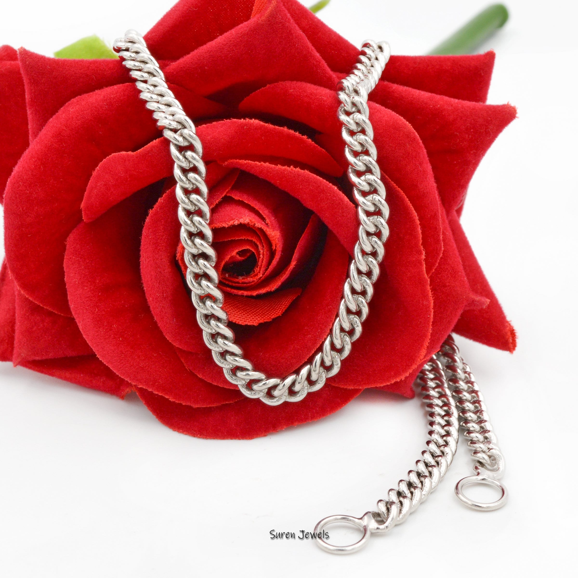 Handmade Sterling Silver Carabiner Curb Chain Necklace - Suren Jewels | SKU: G17-SLYG-26I