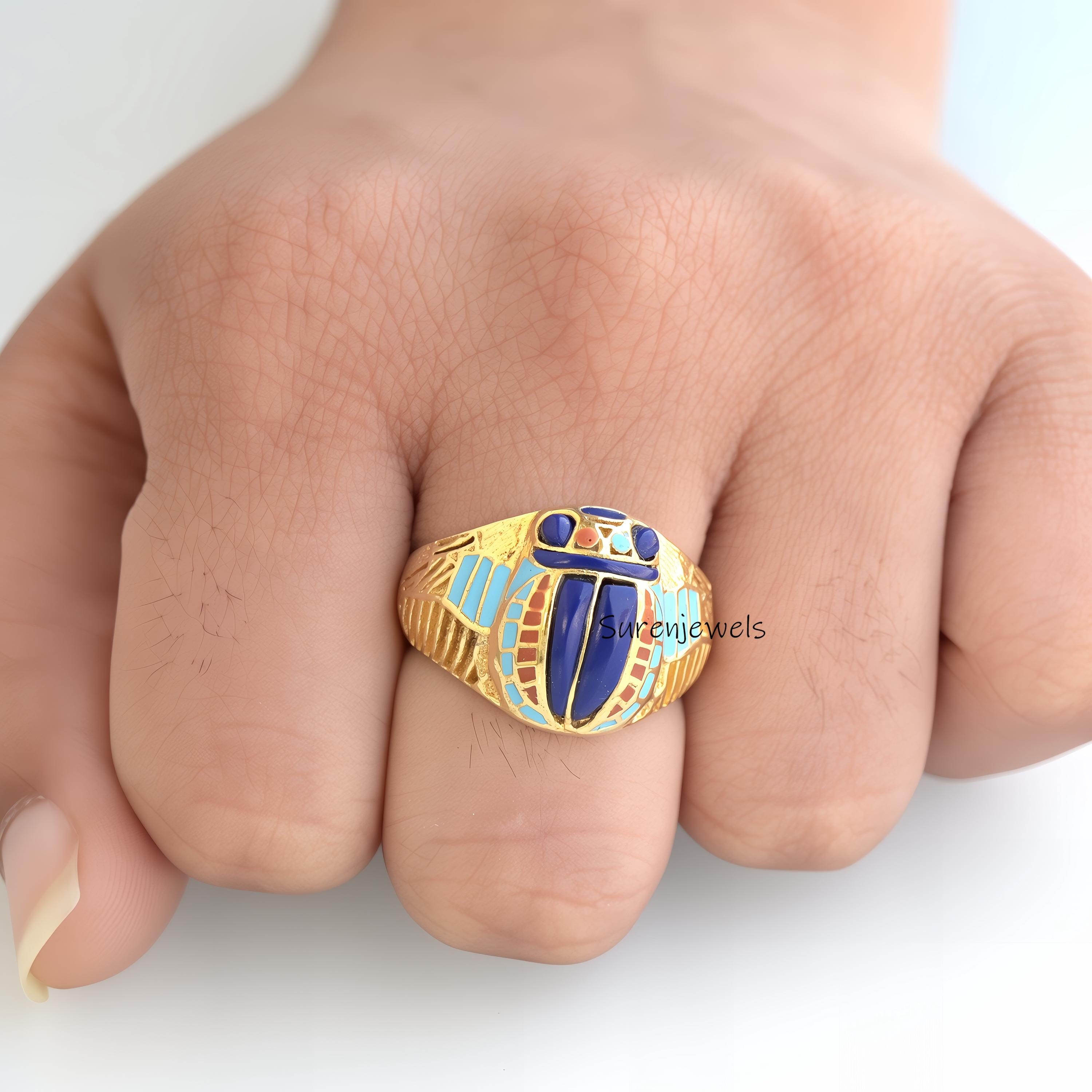 14k Gold Gemstone Scarab Ring jewelry - View 6 - Suren Jewels | SKU: SJR,SJR2788-SLYGLPZTQELMT-US-9,SJR2777-SLYGLPZELMT-US-8