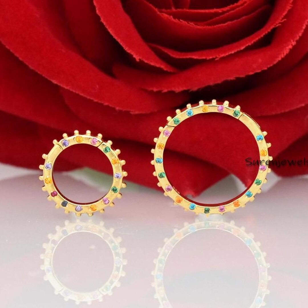 925 Silver Enhancer Lock, Multi Sapphire Enhancer Lock, Connector Snap ...