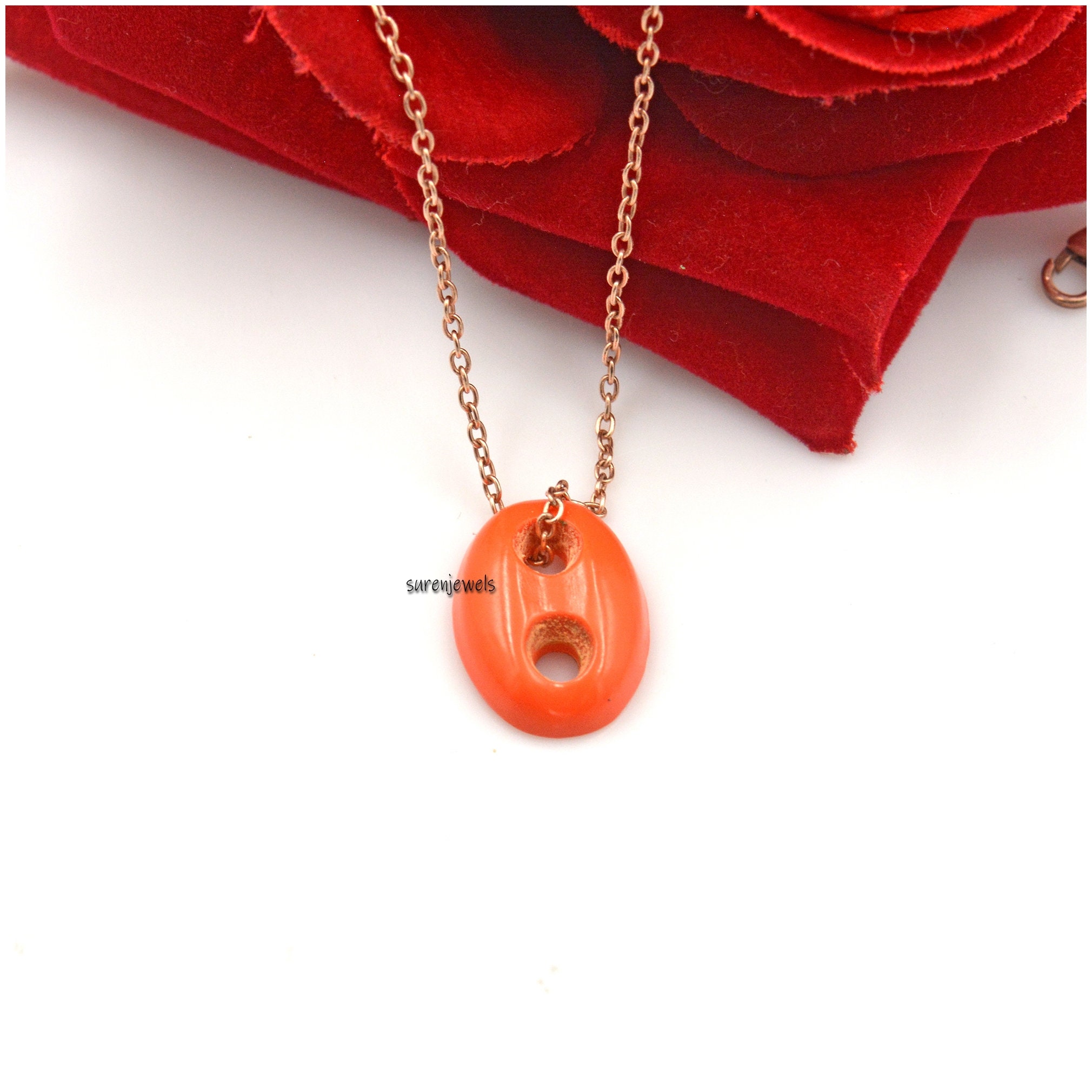 925 Silver Gemstone Soda Pull Tab Pendant: Carved Mariner Link Charm - View 4 - Suren Jewels | SKU: SJP1622
