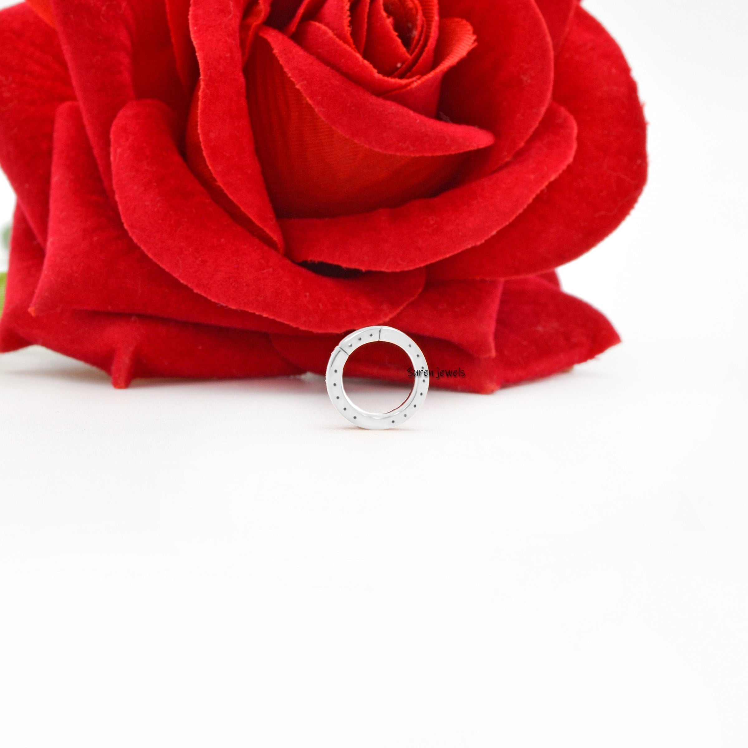 14K Yellow Gold Enhancer Clasp: Ruby & Blue Sapphire Jewelry Lock - View 7 - Suren Jewels | SKU: SJP570-14KWGDI-12M